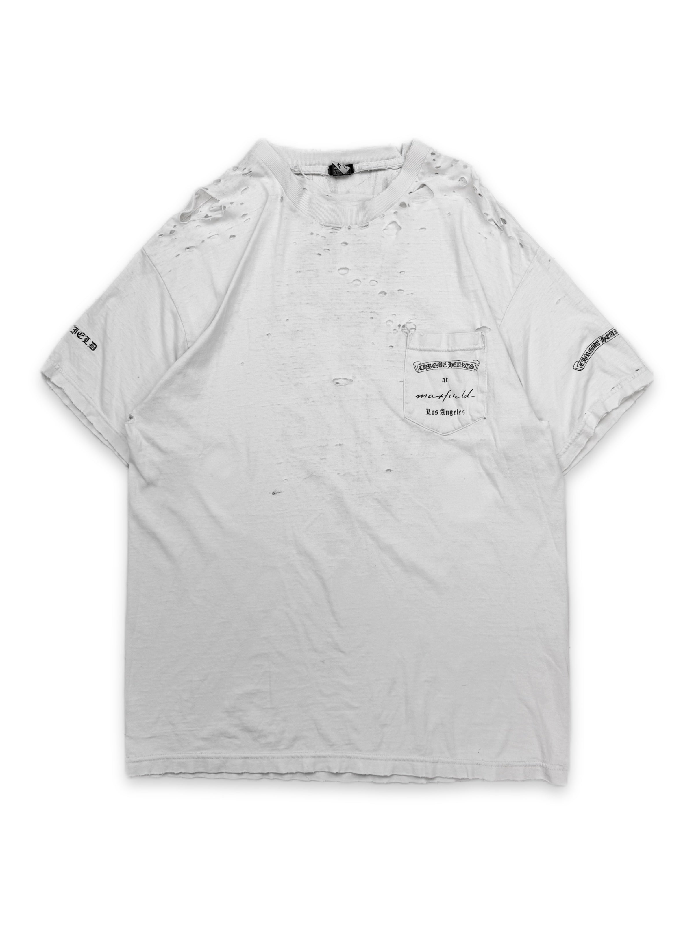 Chrome Hearts Maxfield Exclusive Thrashed Dagger Pocket T-Shirt