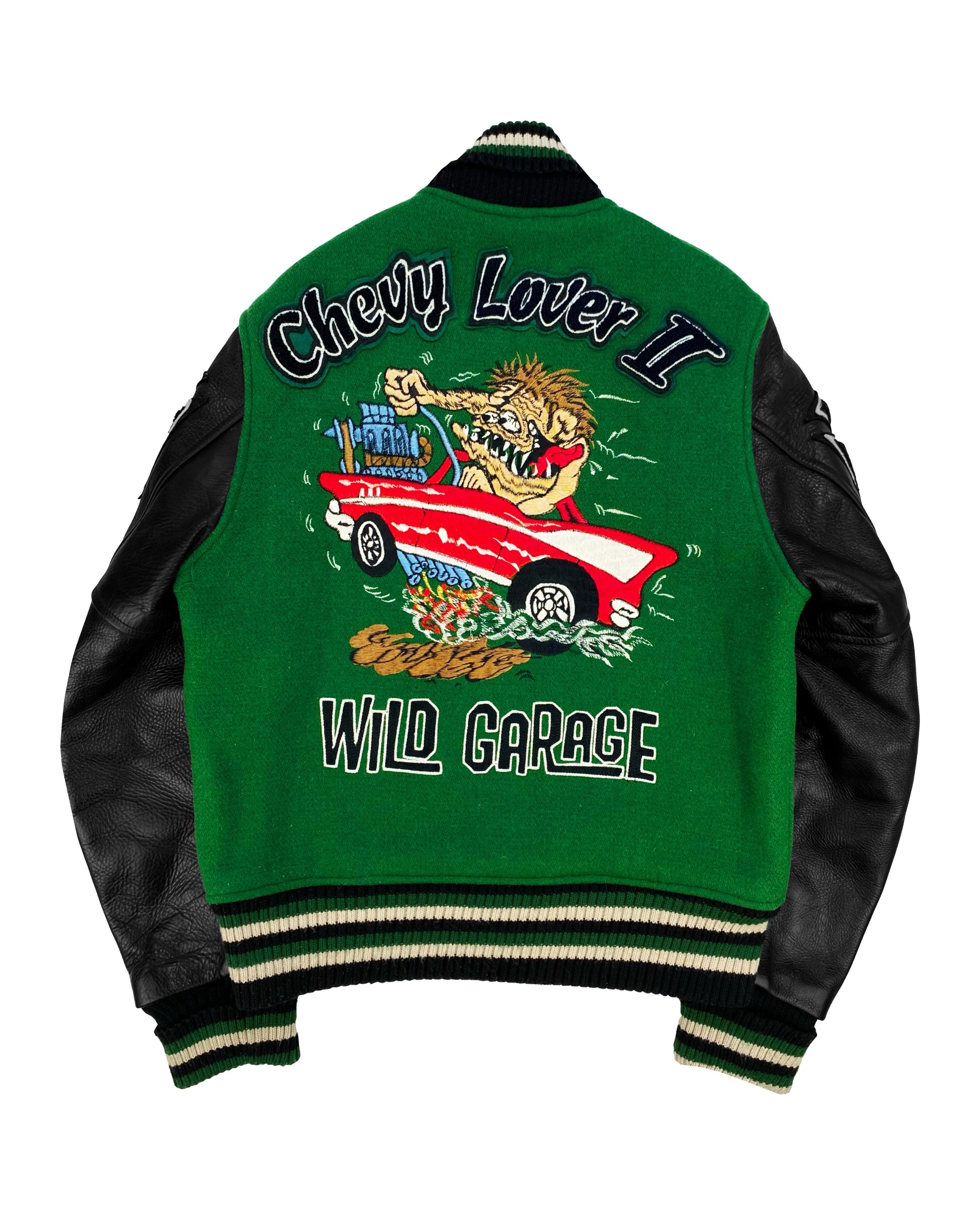 2000s Whitesville ‘Chevy Lover’ Leather Chenille Patched Varsity Jacket