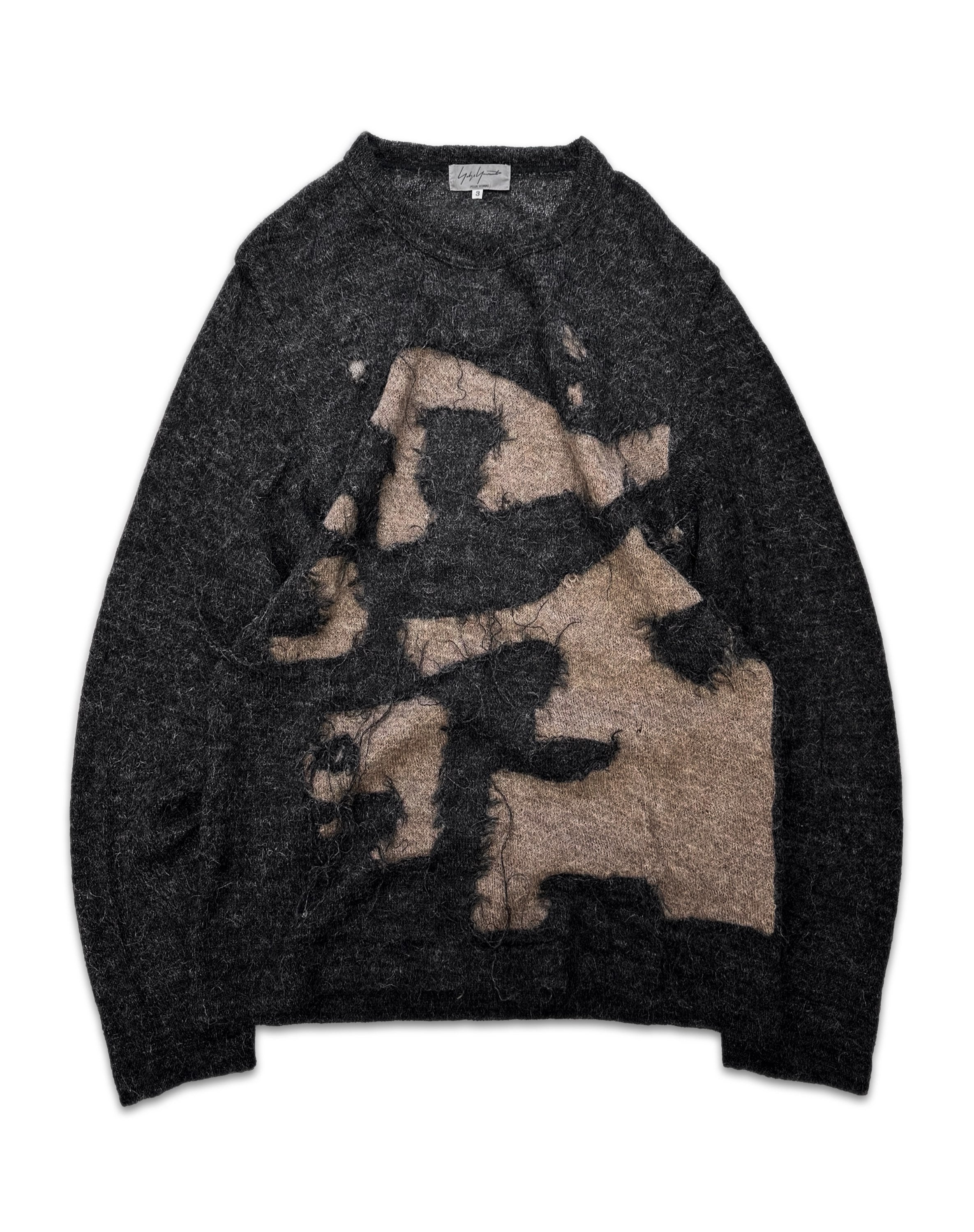 AW04 Yohji Yamamoto Pour Homme Alpaca ‘Burnt’ Knit Sweater