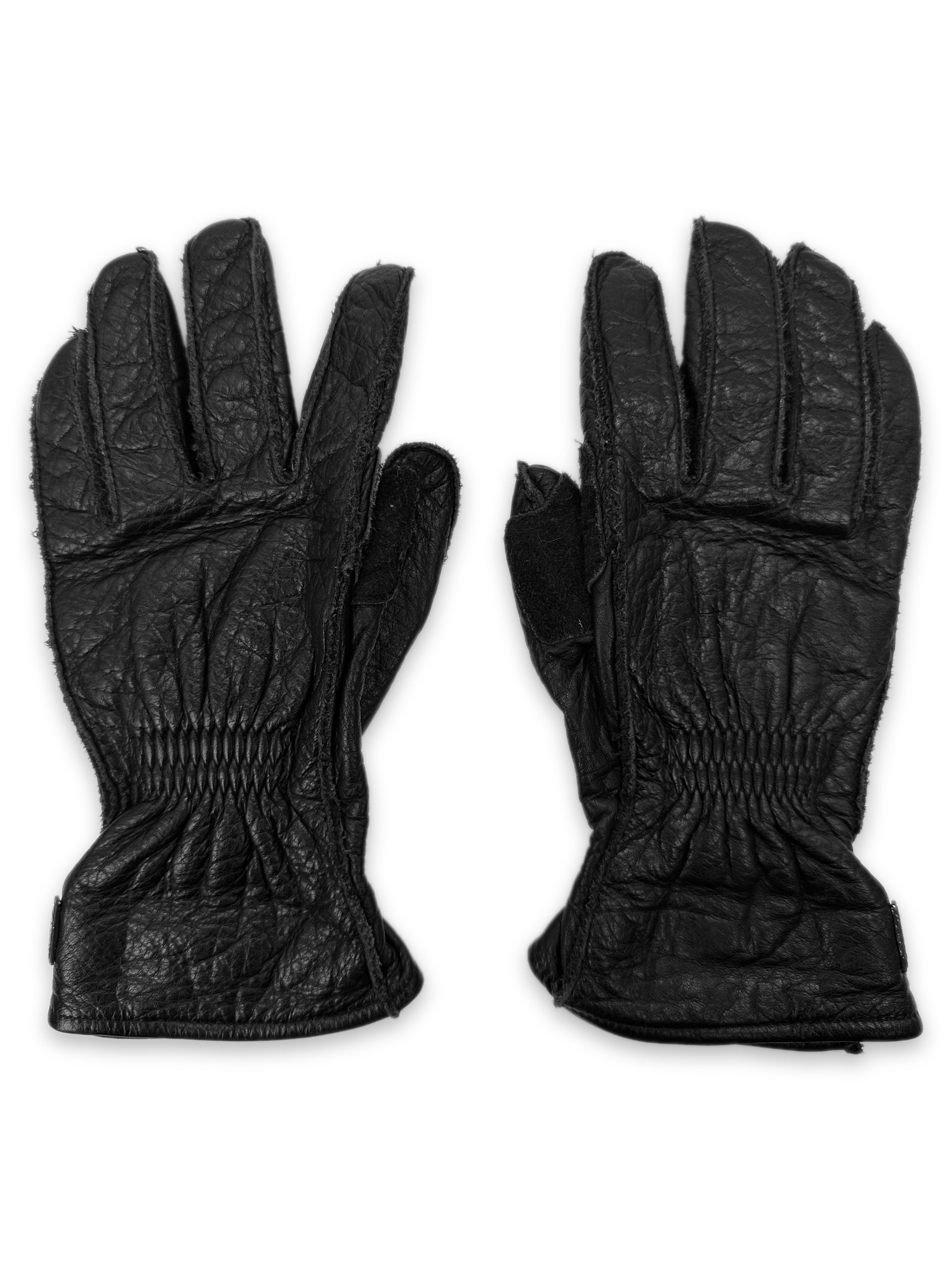 Kadoya Black Leather Moto ‘Racing’ Gloves