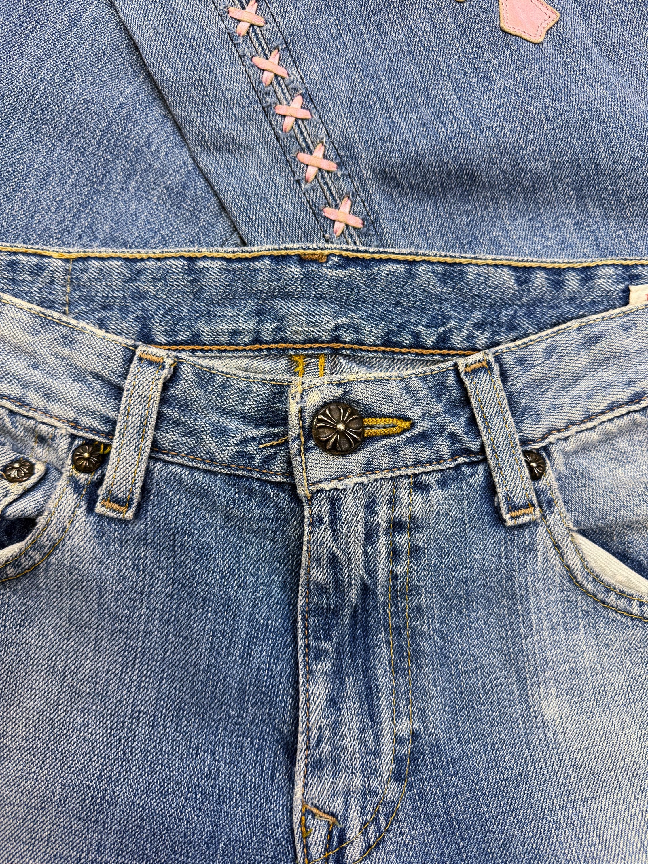 Chrome Hearts x Levi’s Triple Pink Patch Silver Cross Flared Jeans