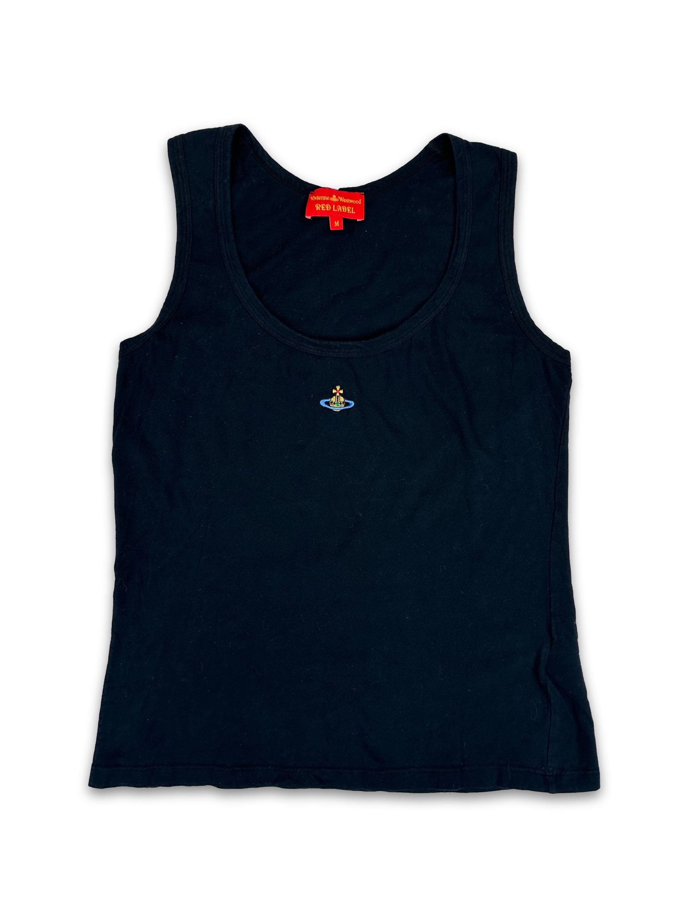 Vivienne Westwood ‘Orb’ Embroidered Navy Blue Tank-top
