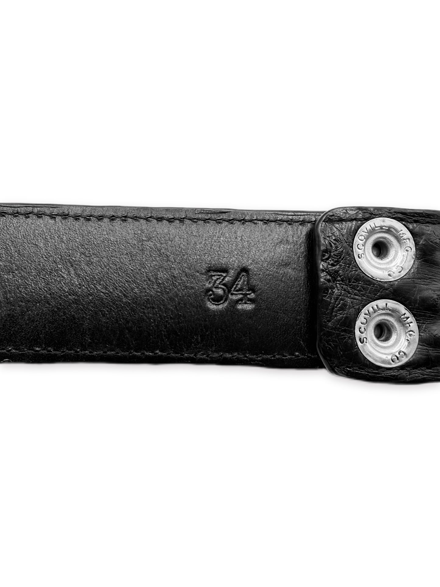 Chrome Hearts Ostrich Leather .925 Silver Belt Strap