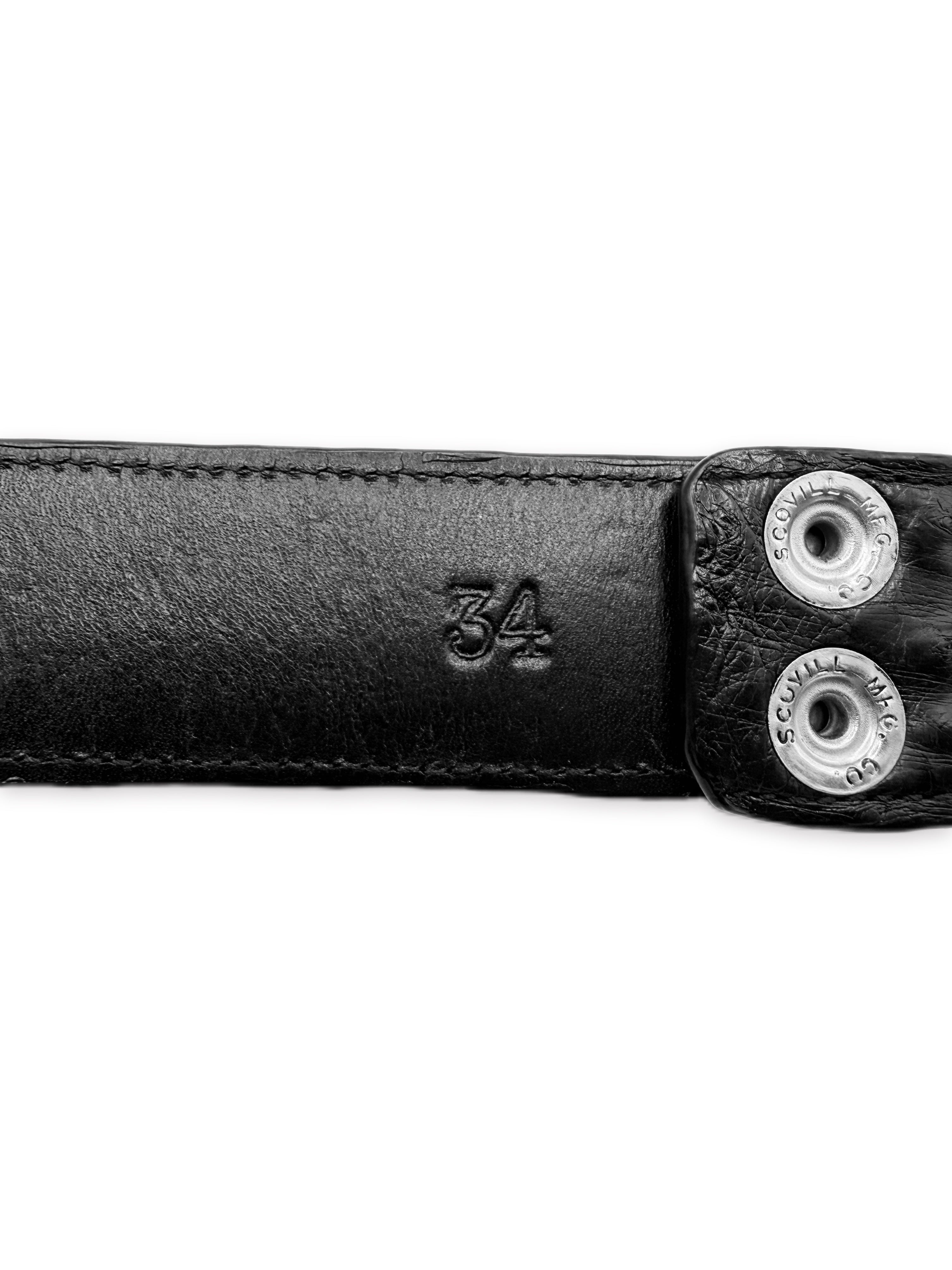 Chrome Hearts Ostrich Leather .925 Silver Belt Strap