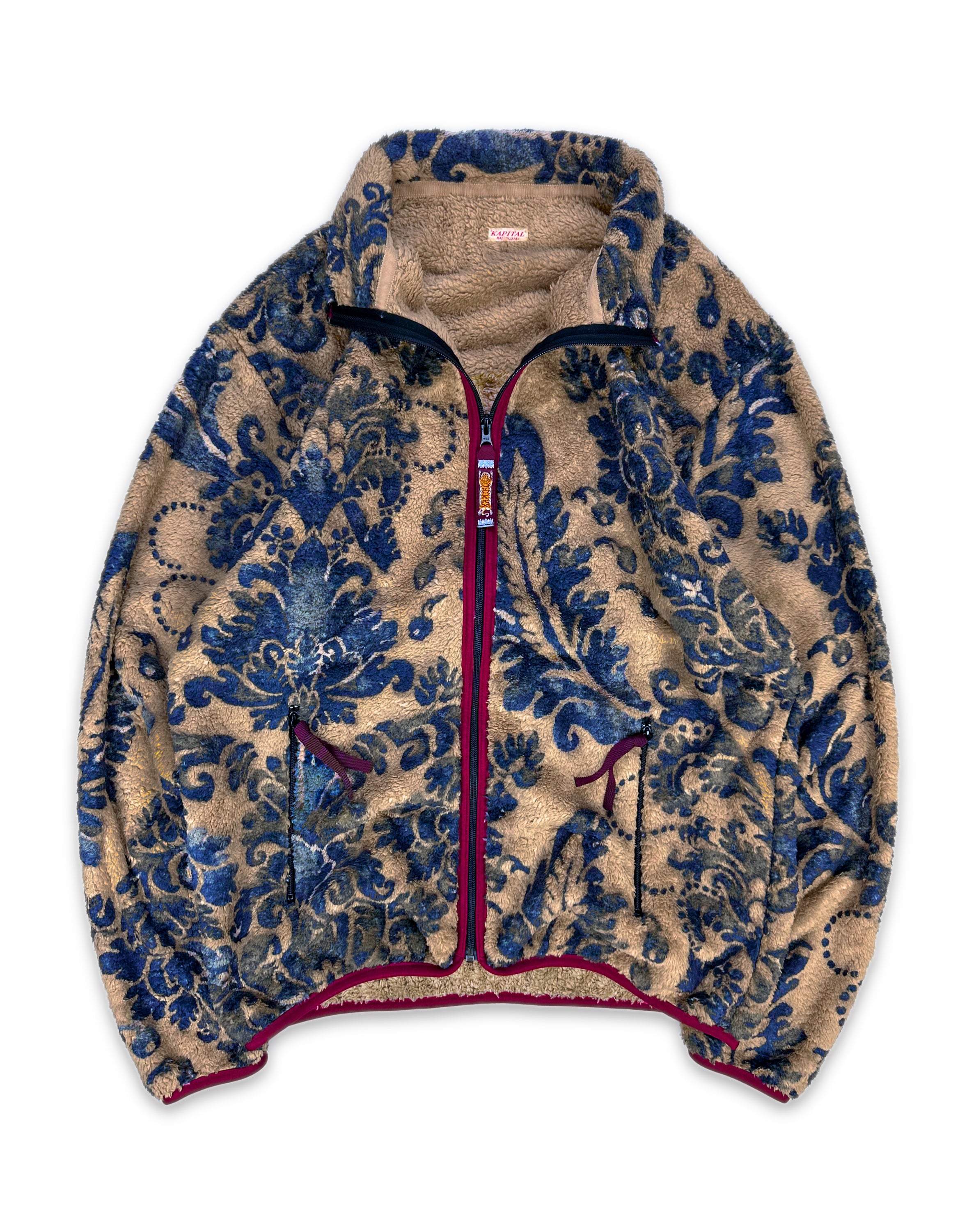 AW22 Kapital ‘Damask’ Botanical Full-zip Fleece Jacket