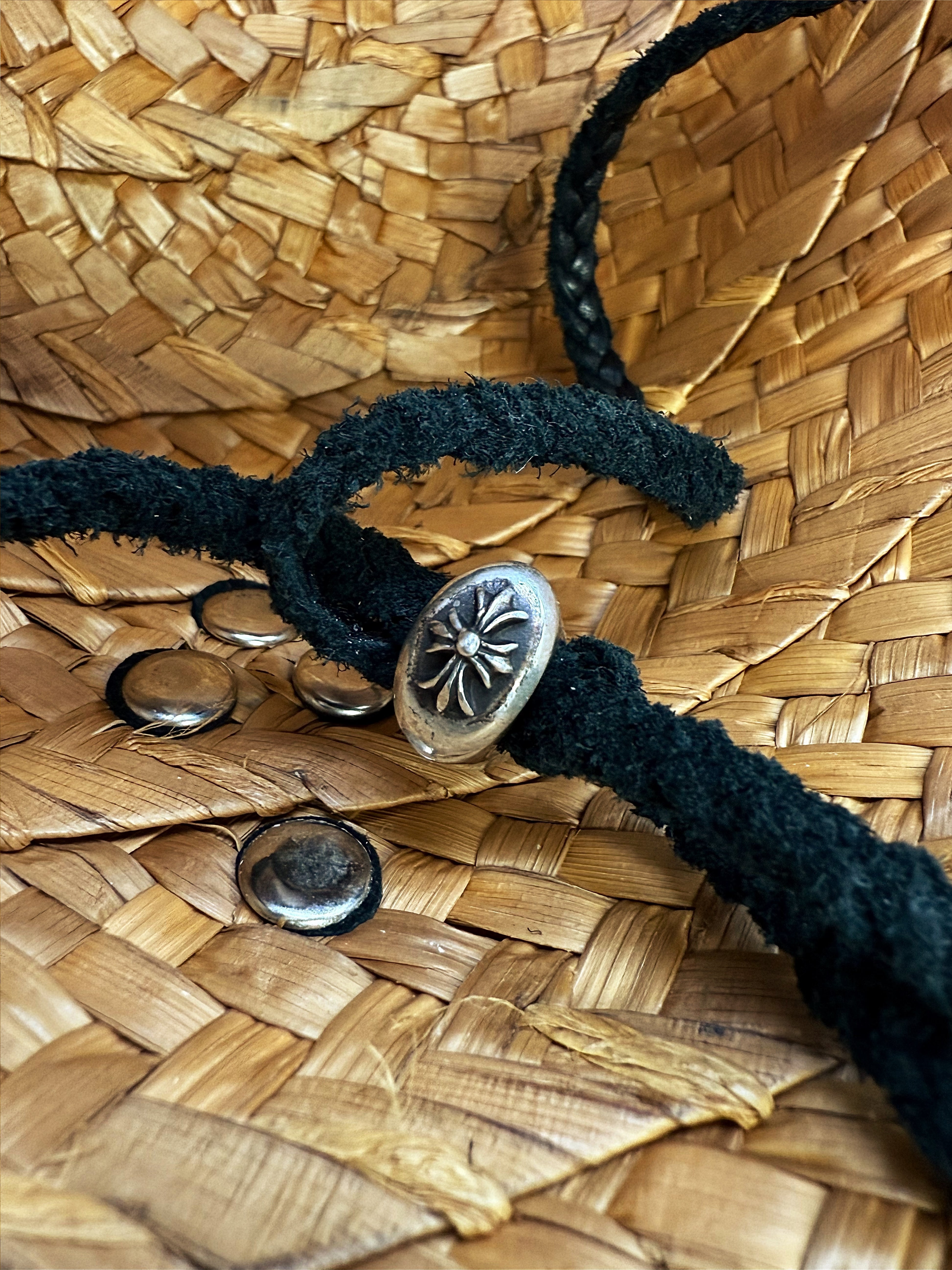 Chrome Hearts 14 Cross Patch .925 Silver Cross Straw Sun Hat