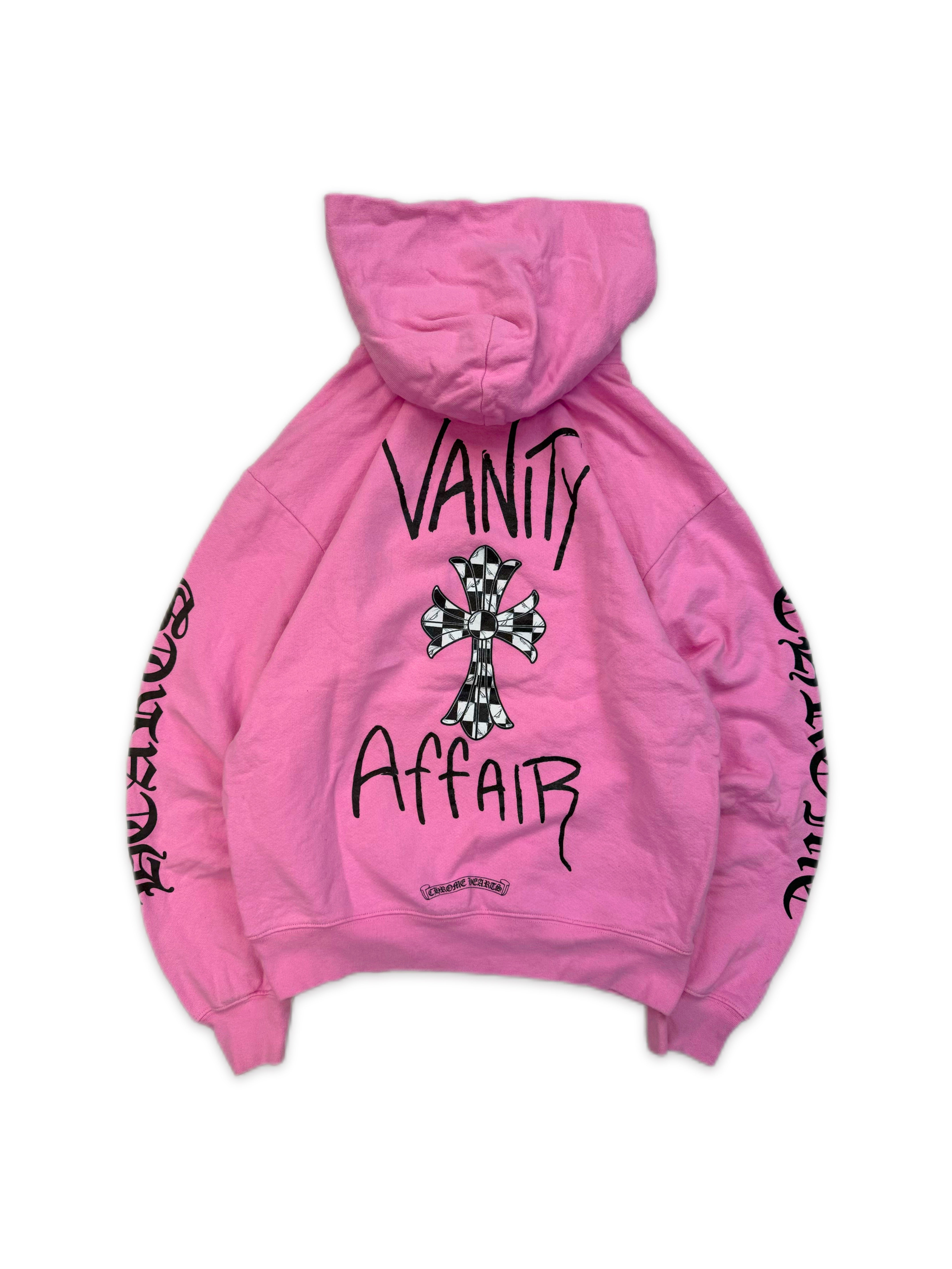 CHROME HEARTS X MATTY BOY 'VANITY AFFAIR' CHECKERED PINK HOODIE