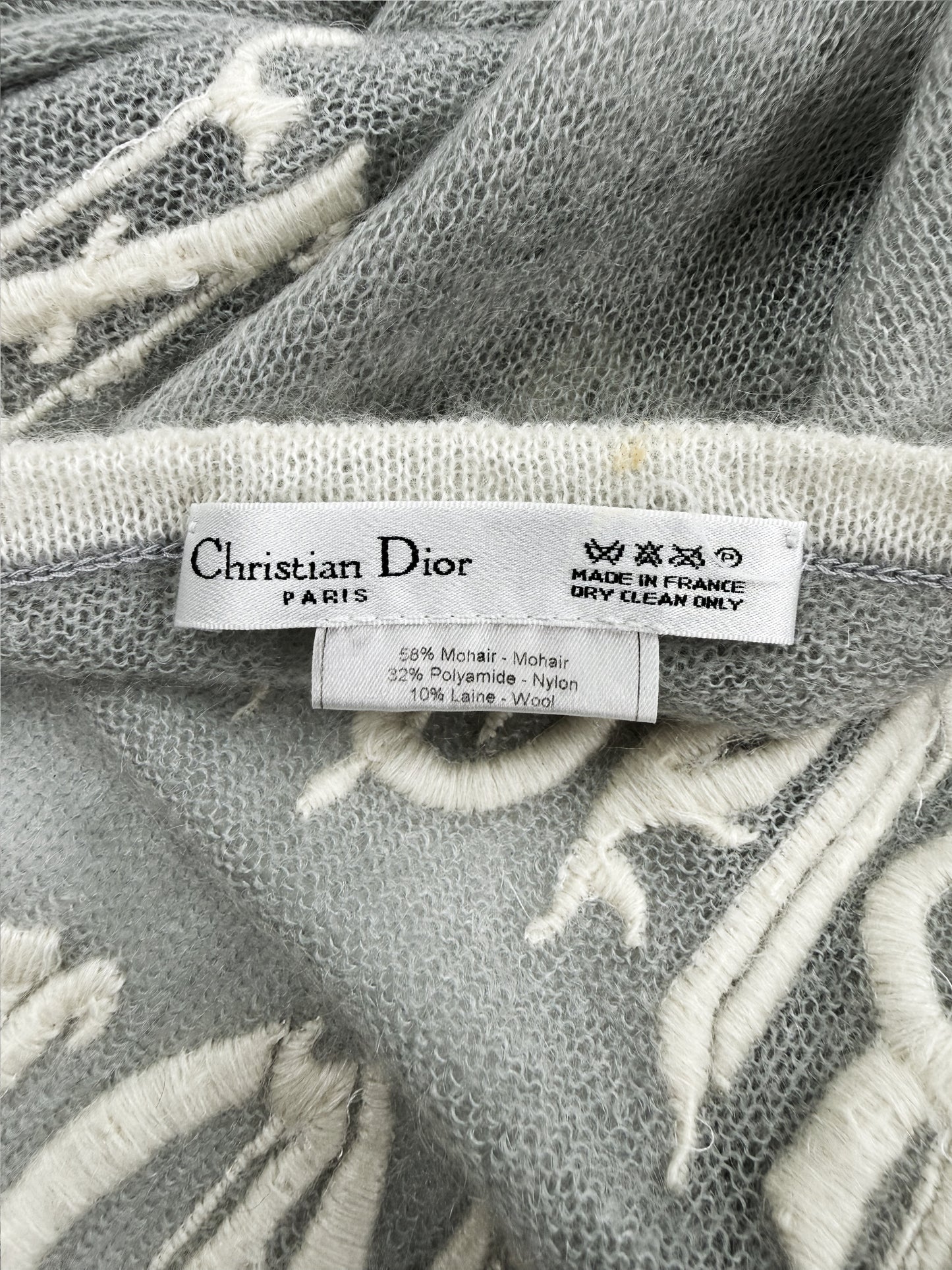 SS02 Dior ‘Christian Dior’ Gothic 1947 Mohair Grey Scarf