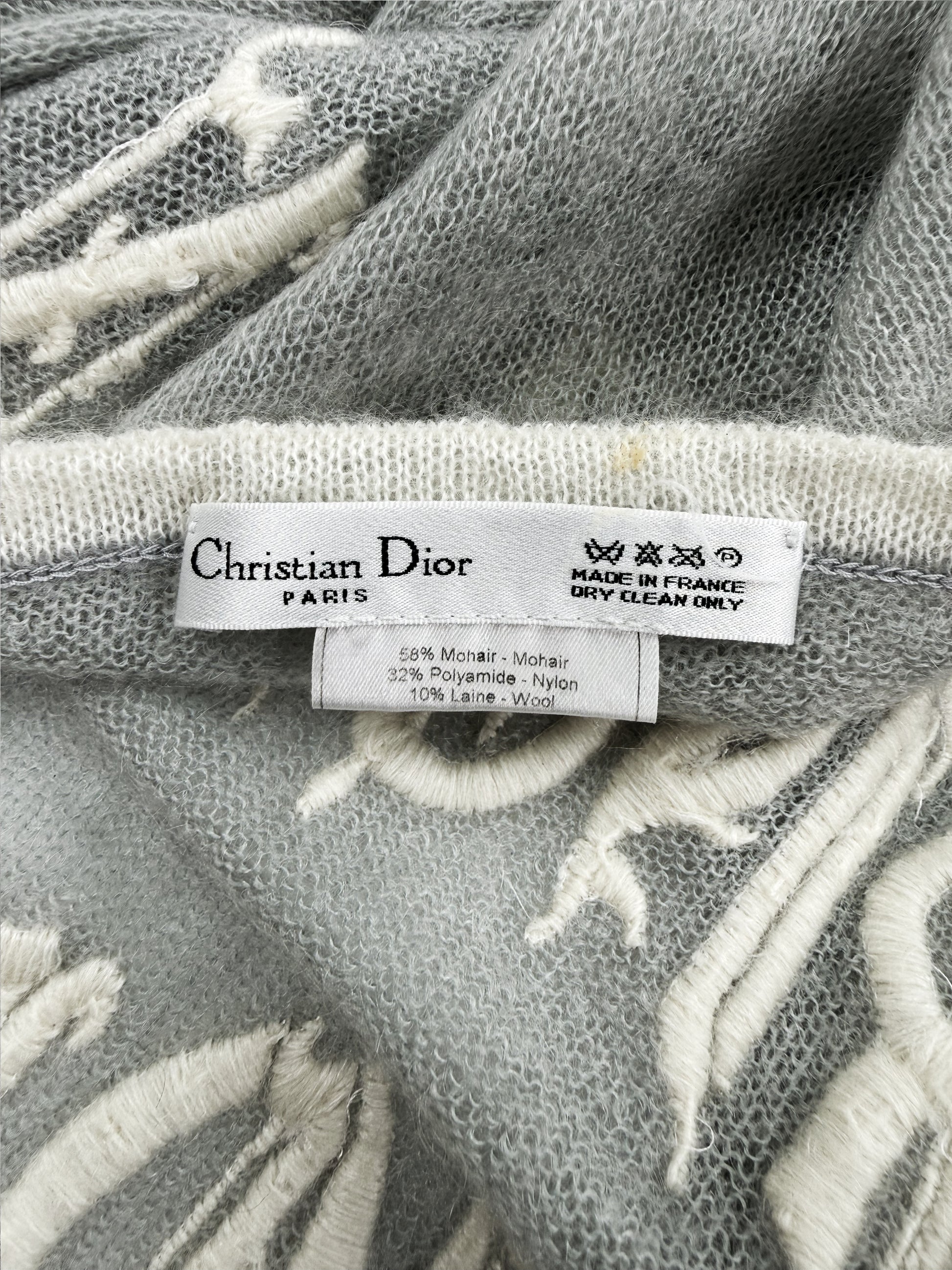 SS02 Dior ‘Christian Dior’ Gothic 1947 Mohair Grey Scarf