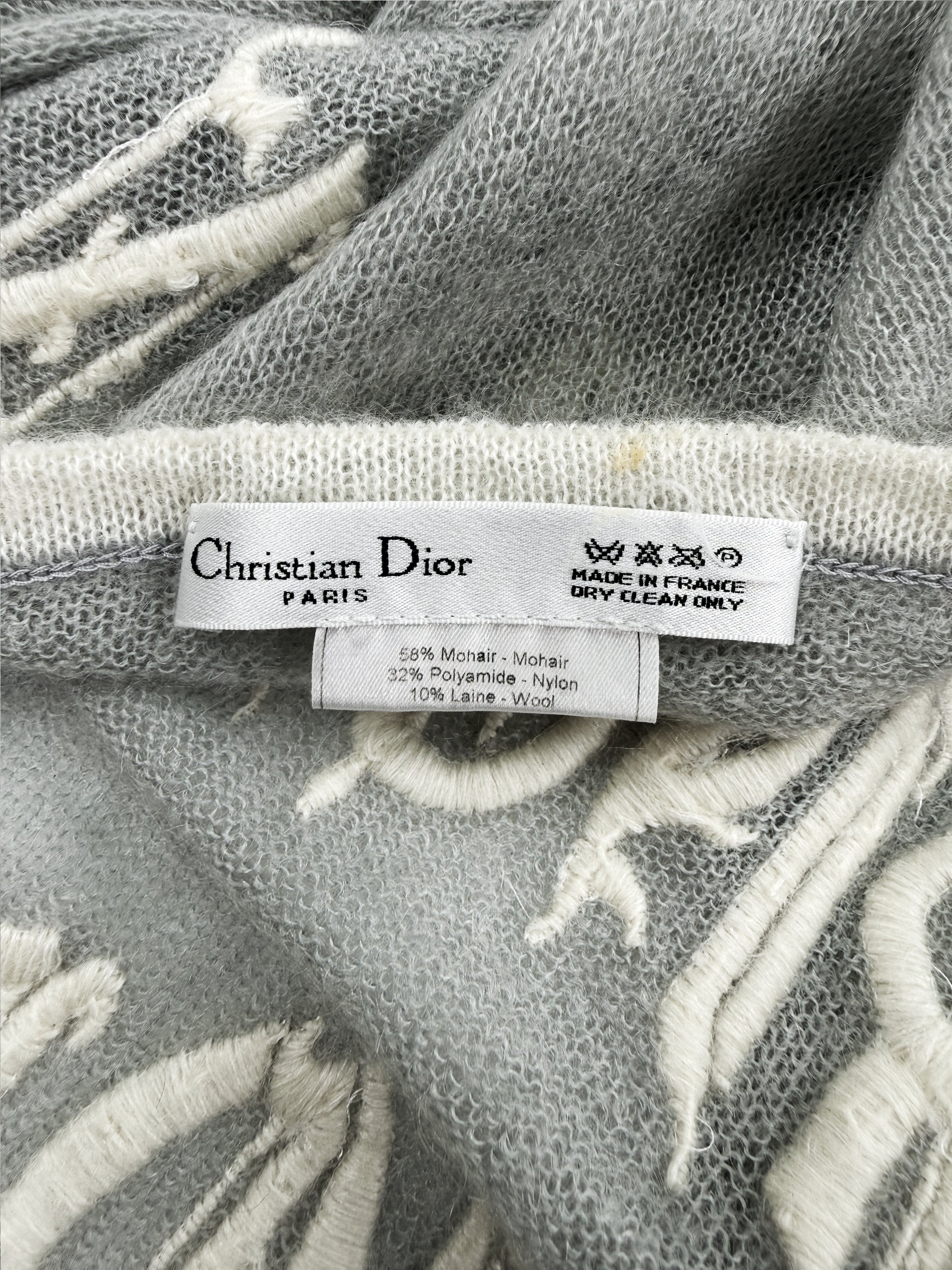 SS02 Dior ‘Christian Dior’ Gothic 1947 Mohair Grey Scarf