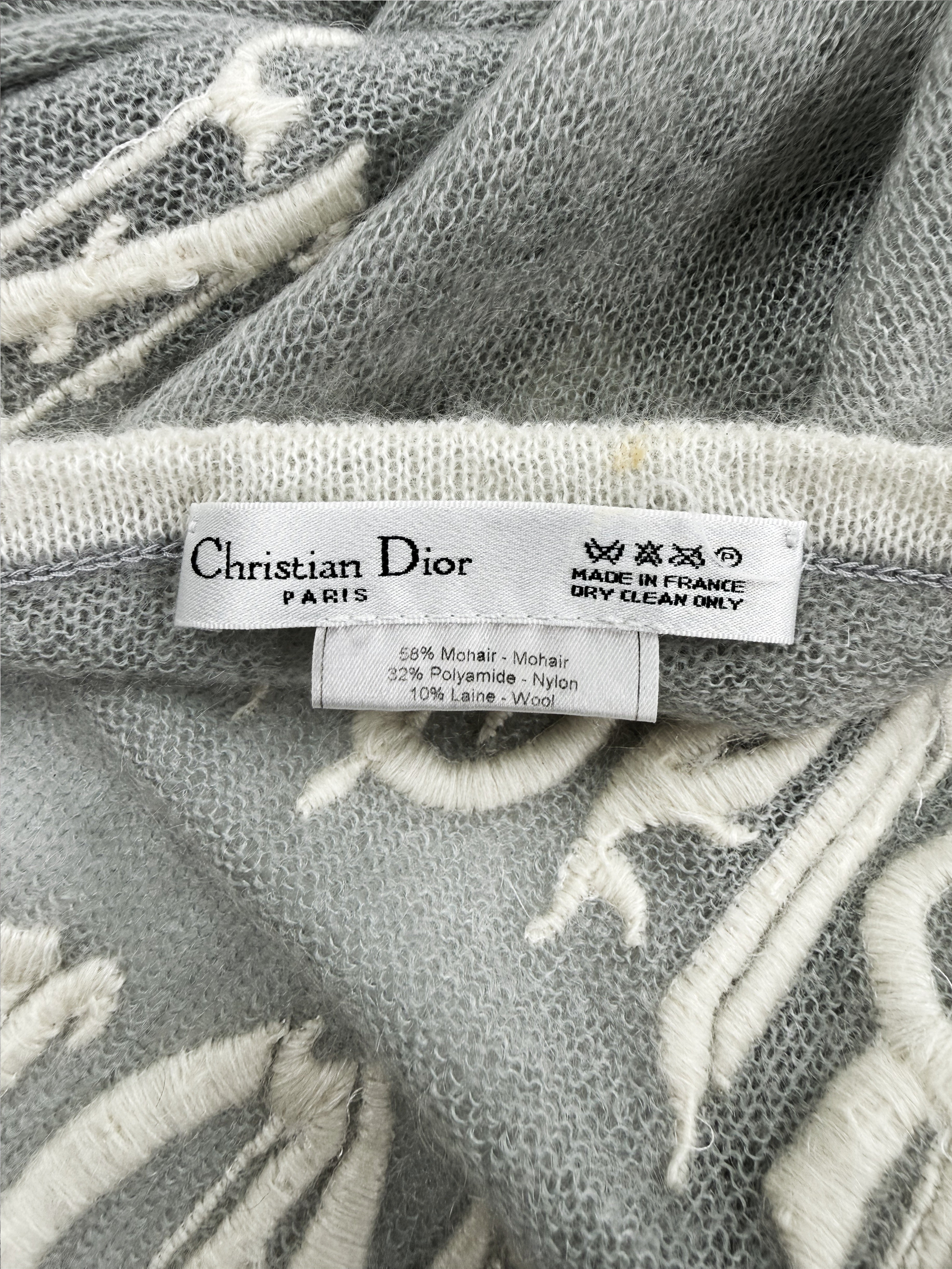 SS02 Dior ‘Christian Dior’ Gothic 1947 Mohair Grey Scarf