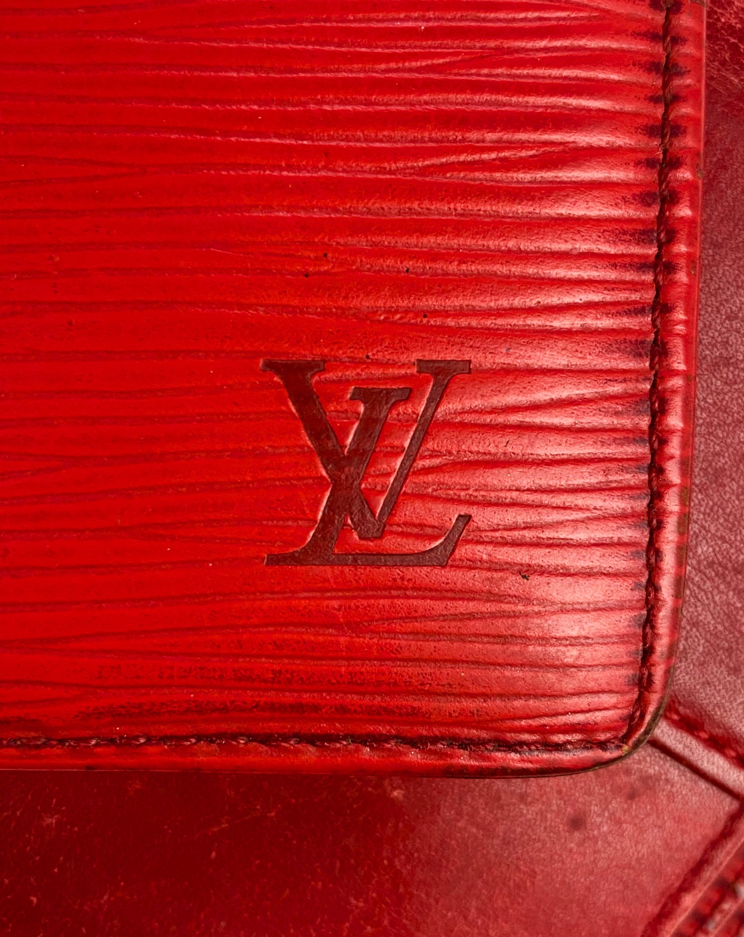 Louis Vuitton Cherry Red Epi Embossed LV Logo Bifold Wallet