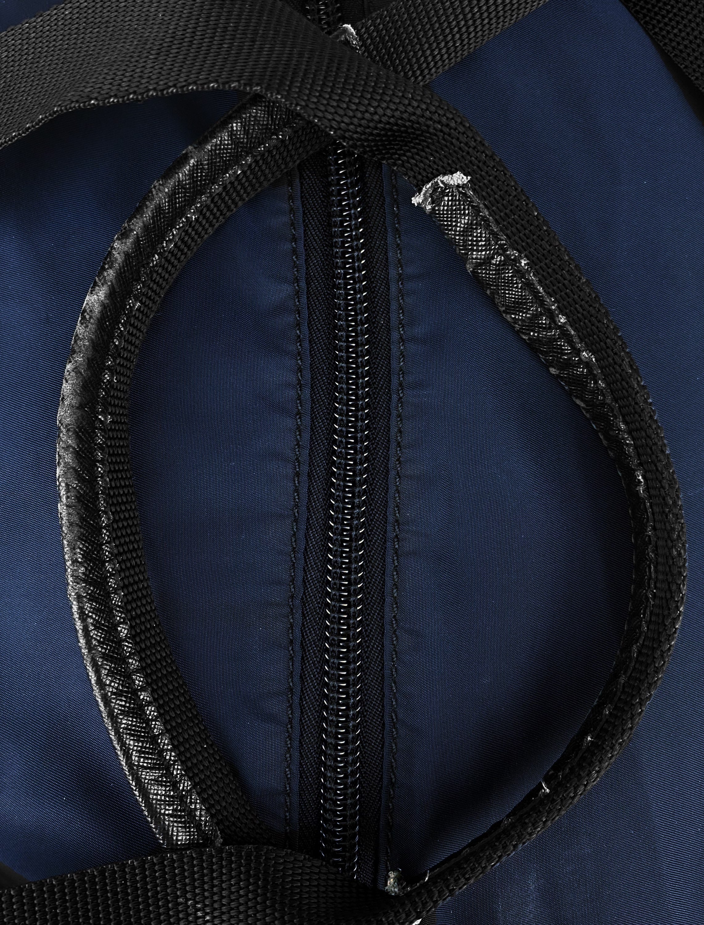 Prada Crossbody Zippered Nylon Navy Blue Duffle Bag