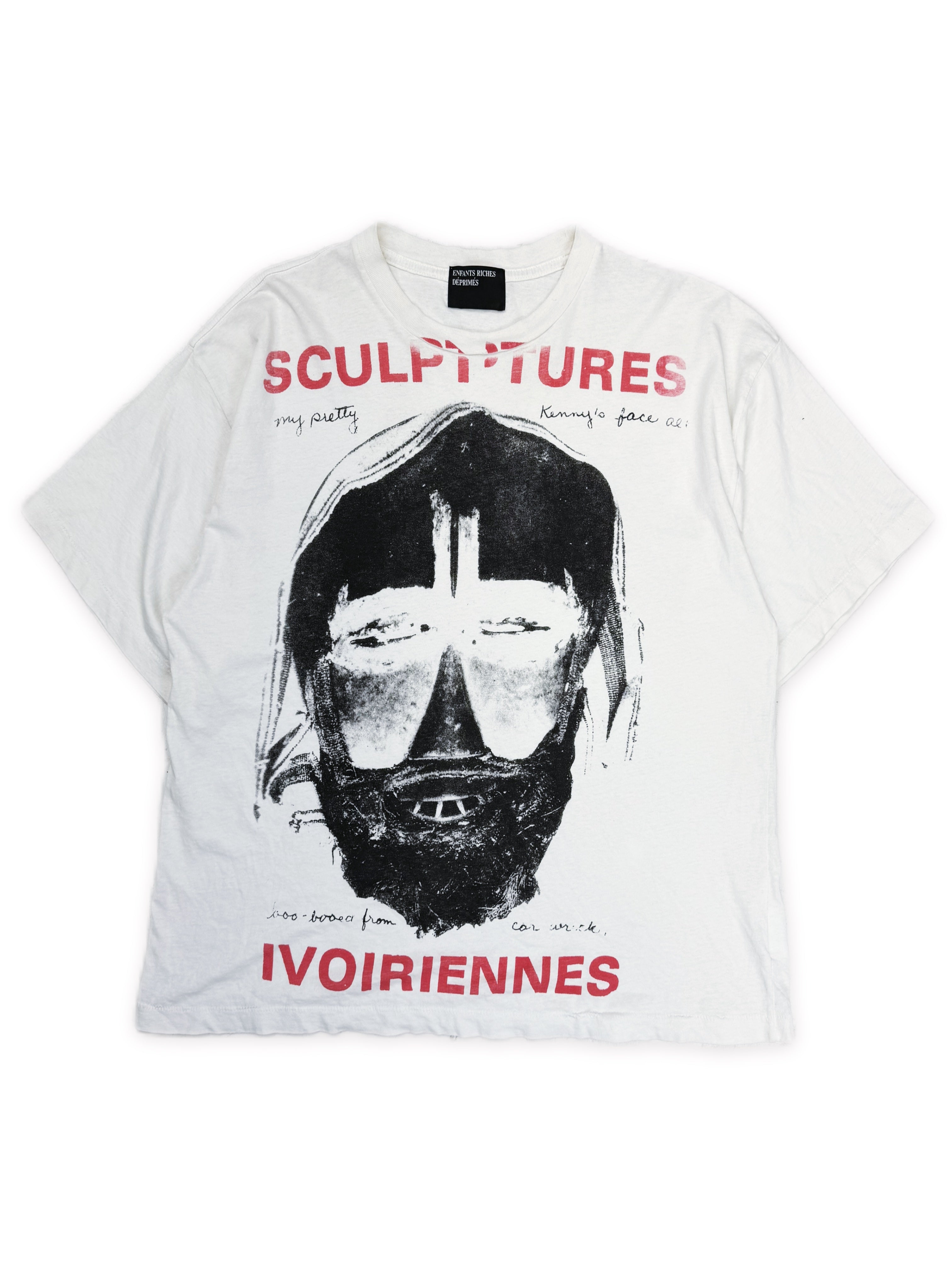 Enfants Riches Deprimes ‘Sculptures Ivoiriennes’ White Graphic T-Shirt