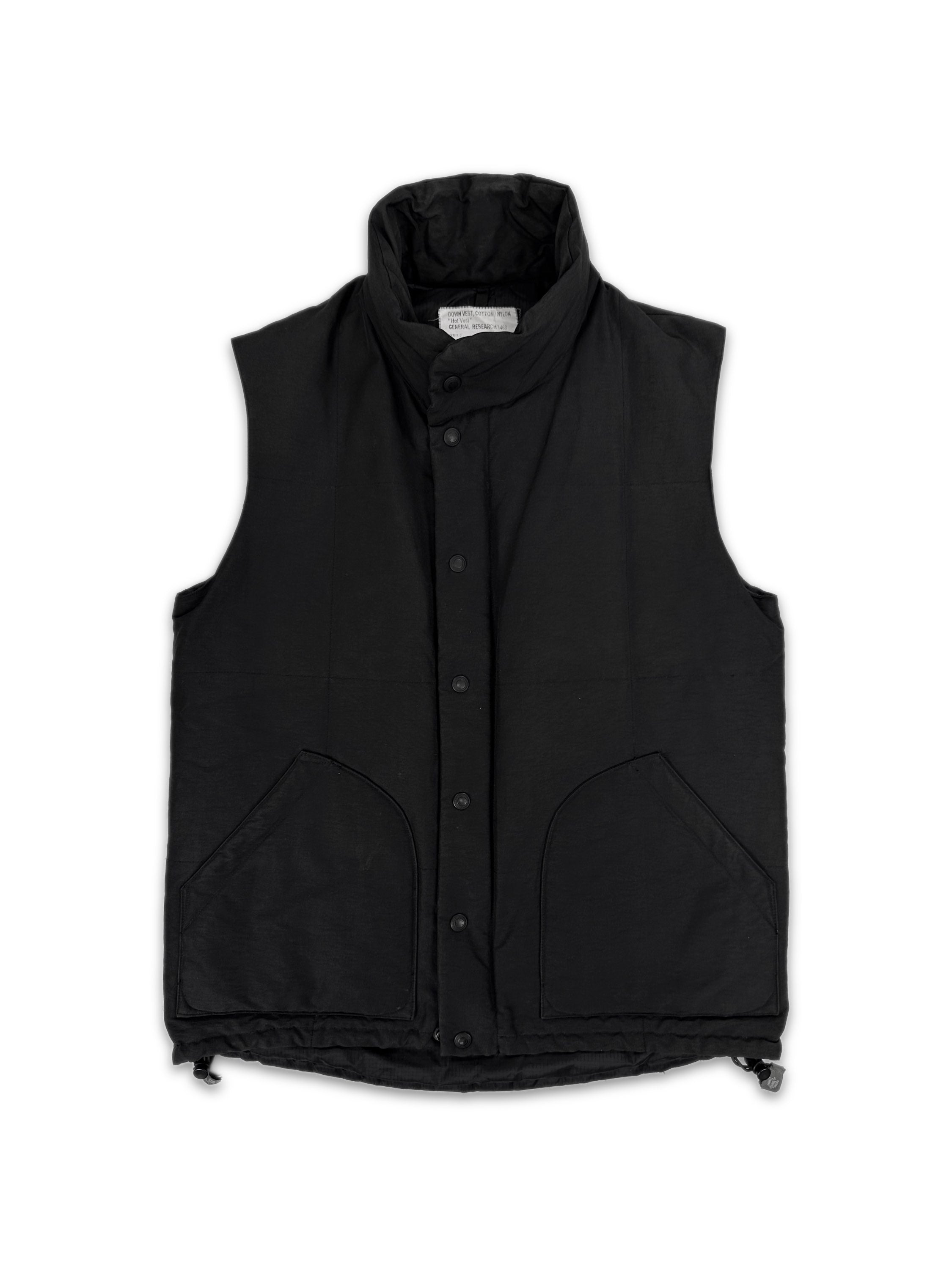 SS04 General Research Black Welt Pocket Puffer Vest