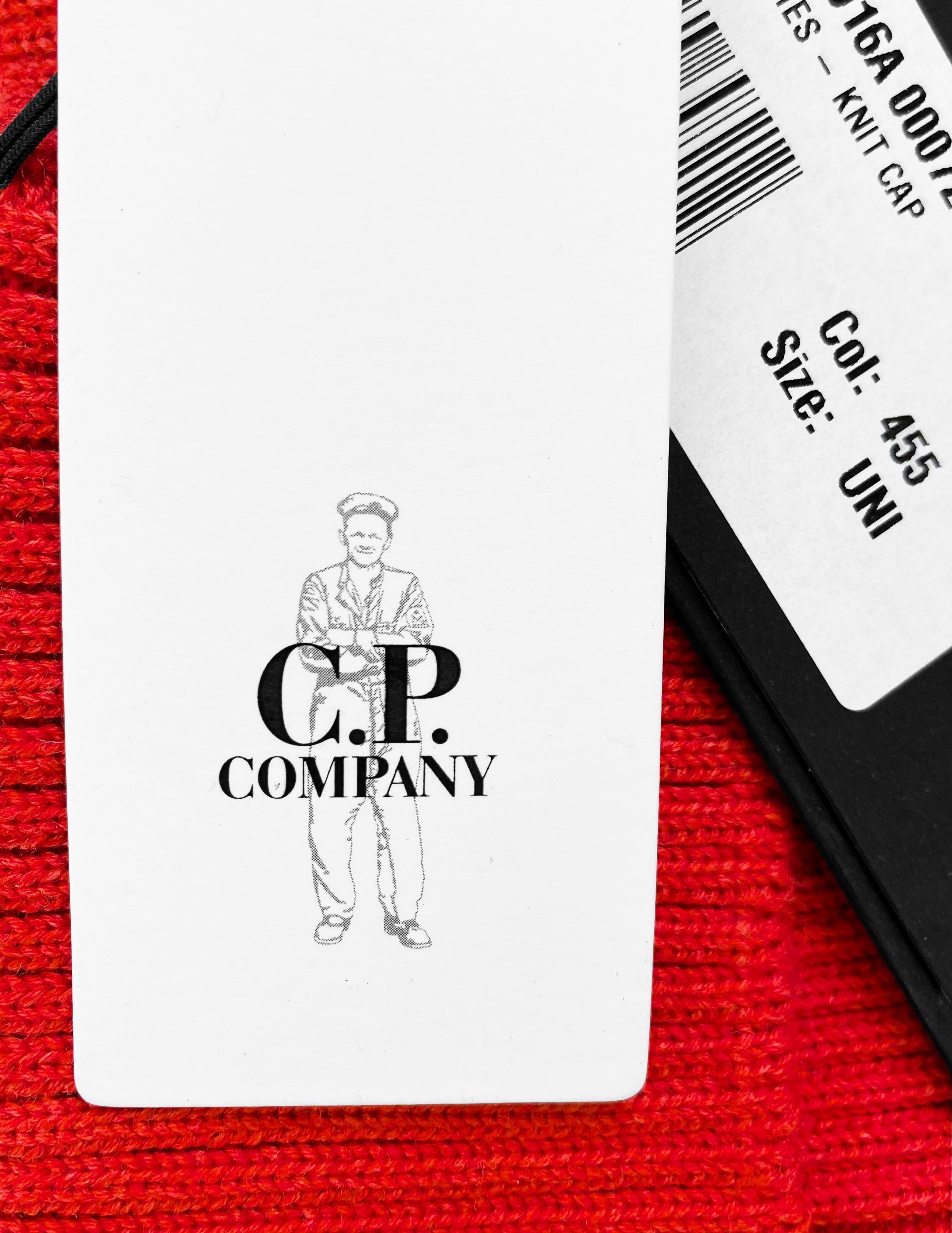 C.P. Company Red Merino Wool Knit Goggle Beanie