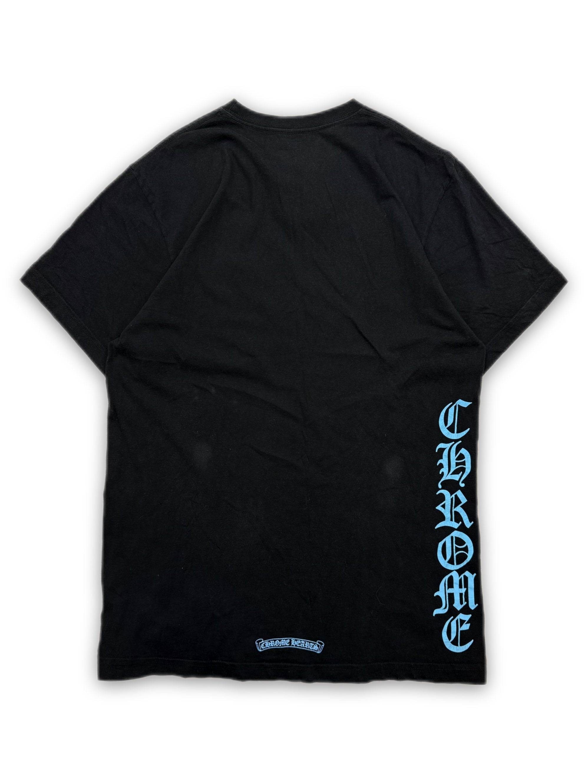 Chrome Hearts Collar Logo Ringer Spell Out Black T-Shirt
