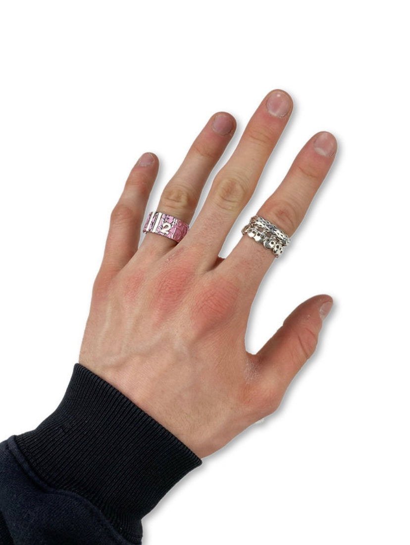 00s Dior ‘2’ Hot Pink Trotter Monogram Ring
