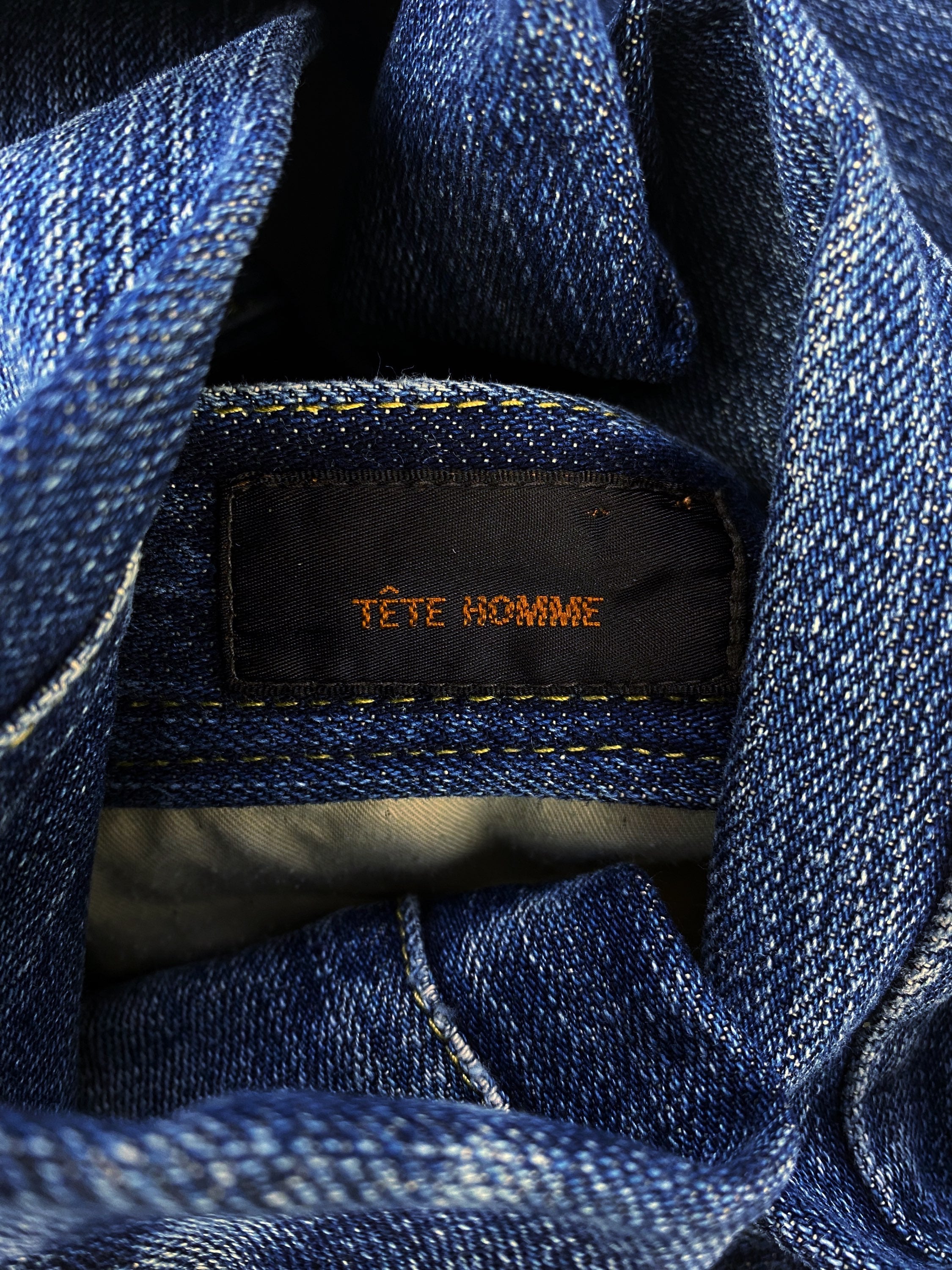 00s Tete Homme Patchwork Distressed Indigo Denim