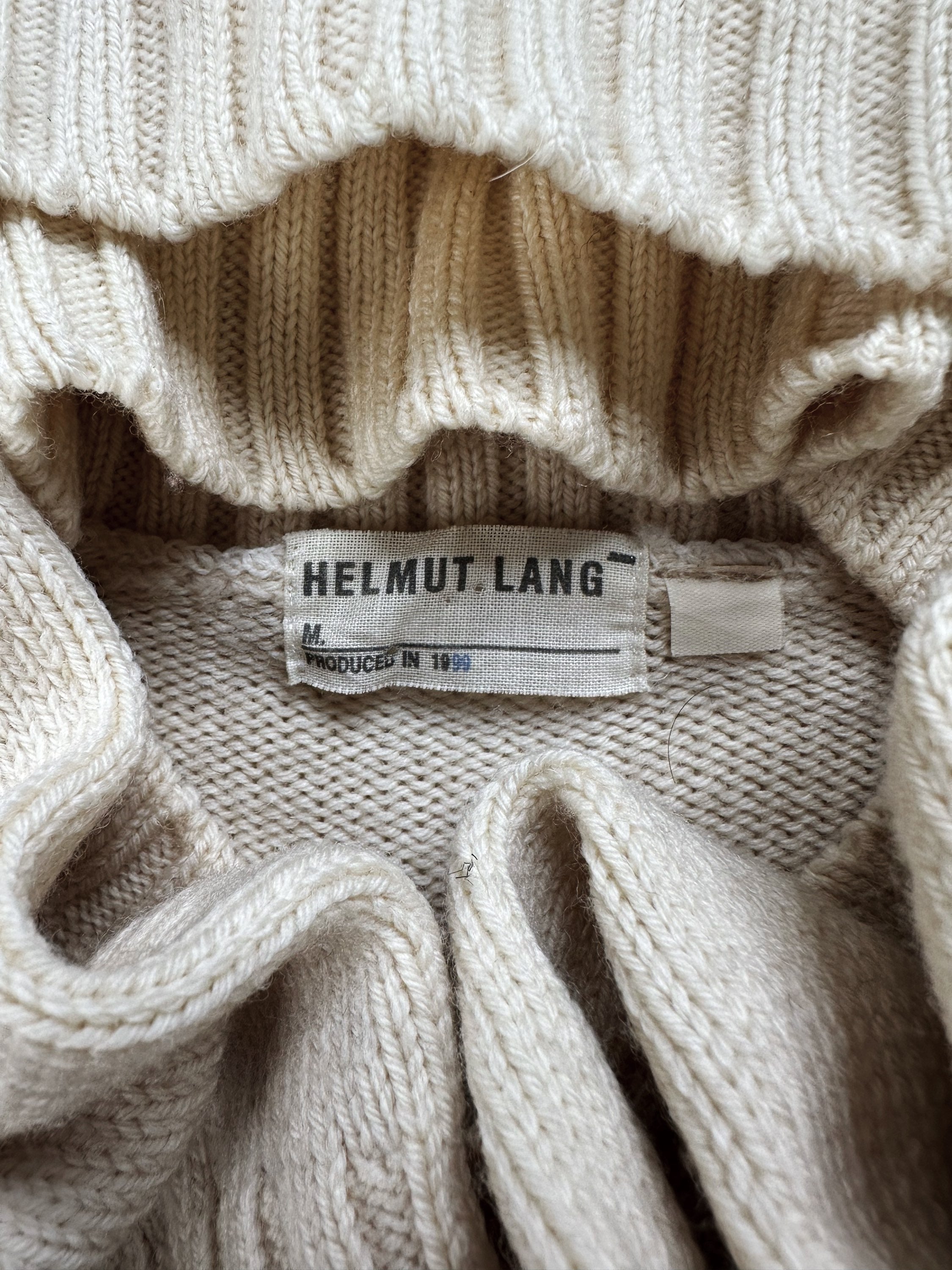 AW99 Helmut Lang Cream Heavy Weight Knitted Sweater