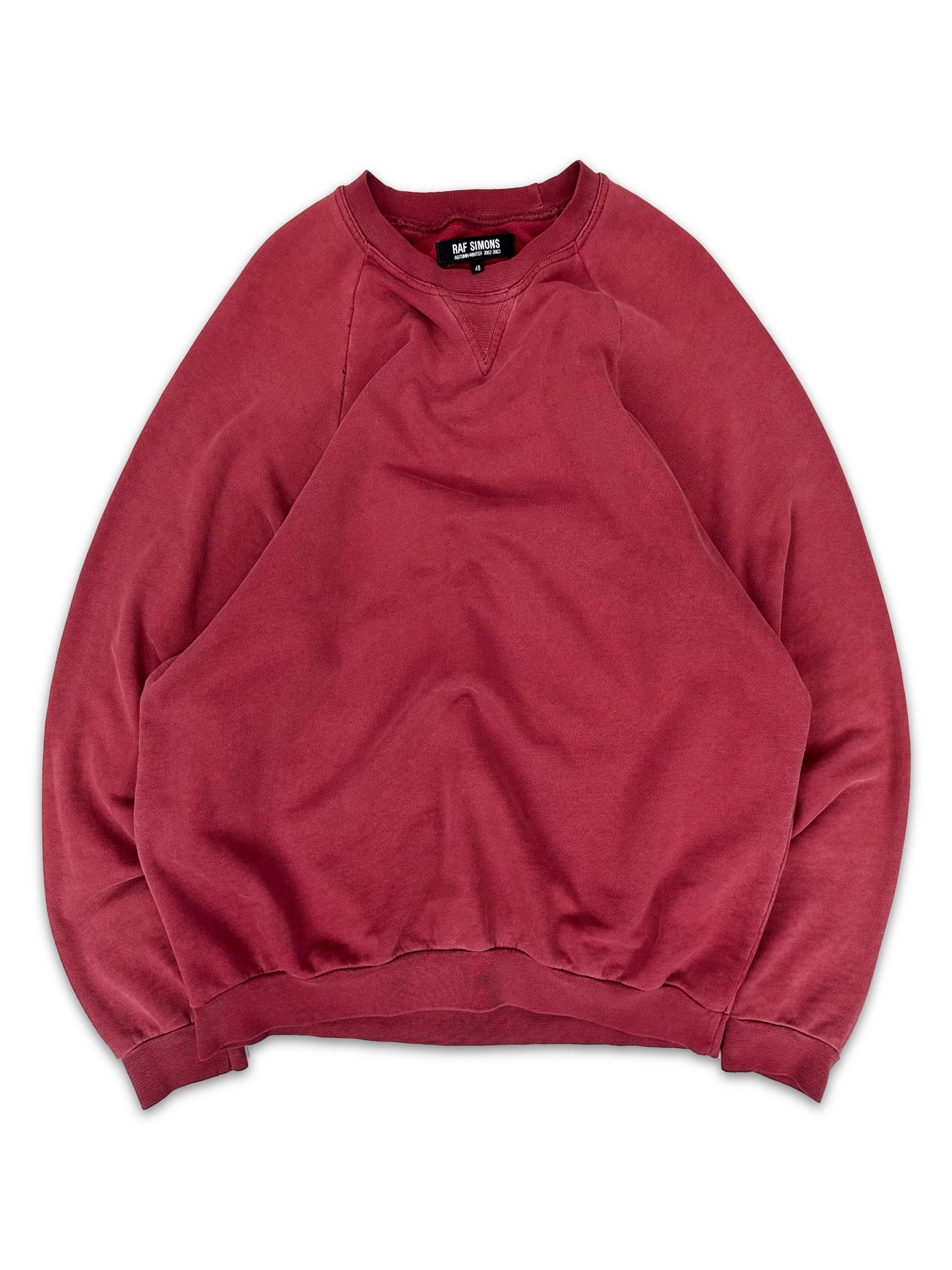 AW02 Raf Simons Virginia Creeper ‘Roots’ Graphic Red Crewneck