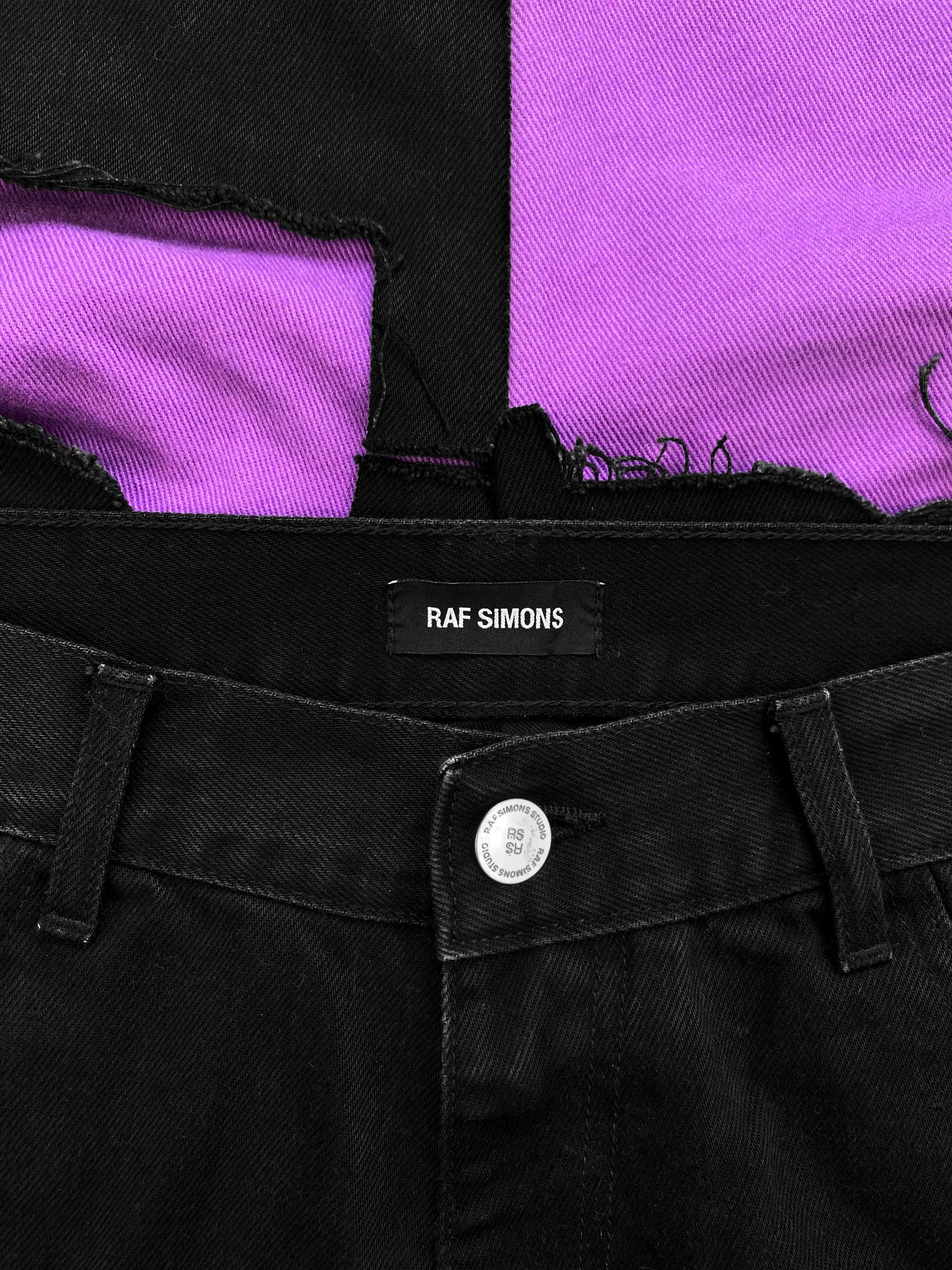 SS20 Raf Simons Double Layered Magenta Thrashed Denim