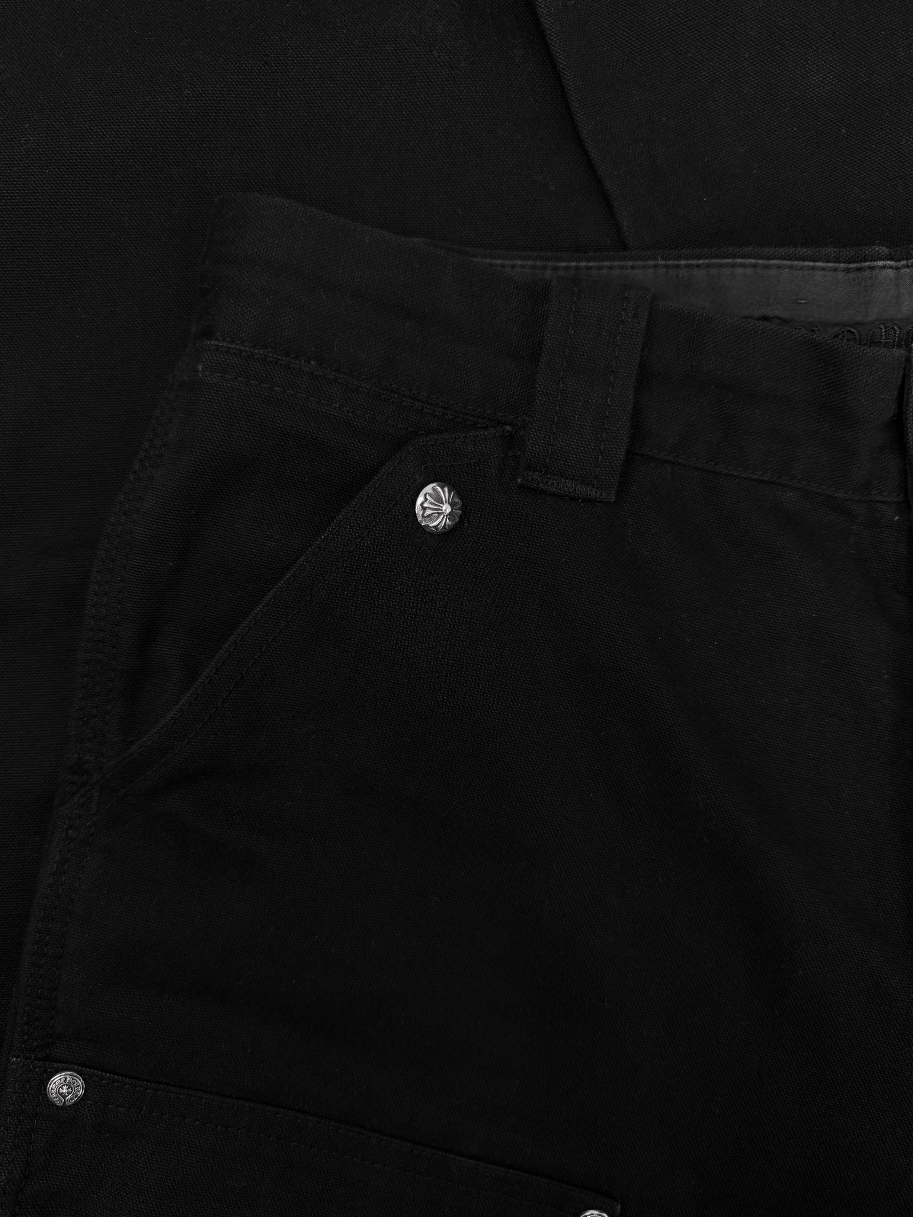 Chrome Hearts Double Knee Carpenter Black Boot Cut Denim