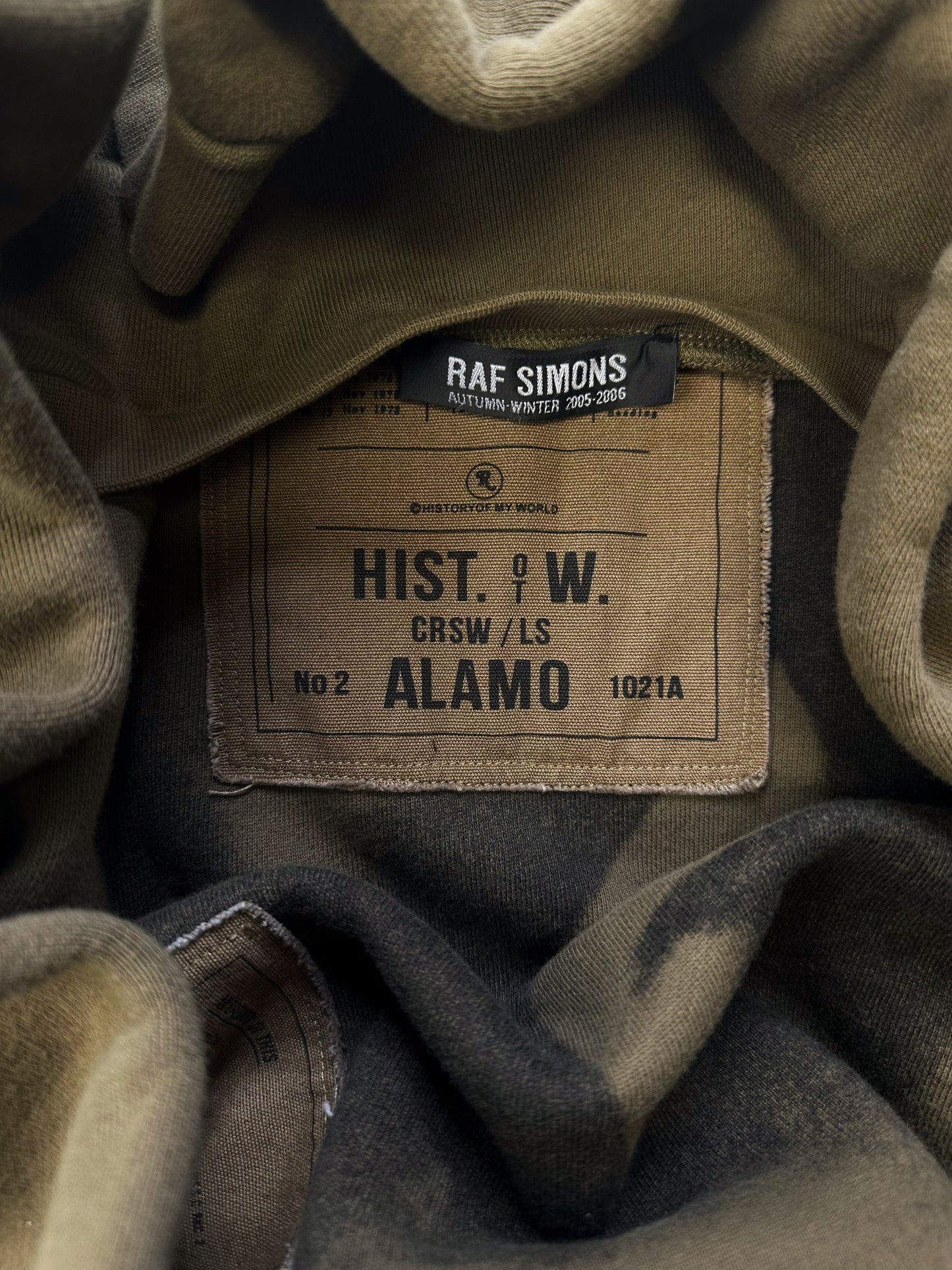 AW05 Raf Simons ‘Alamo’ History of My World Patchwork Crewneck