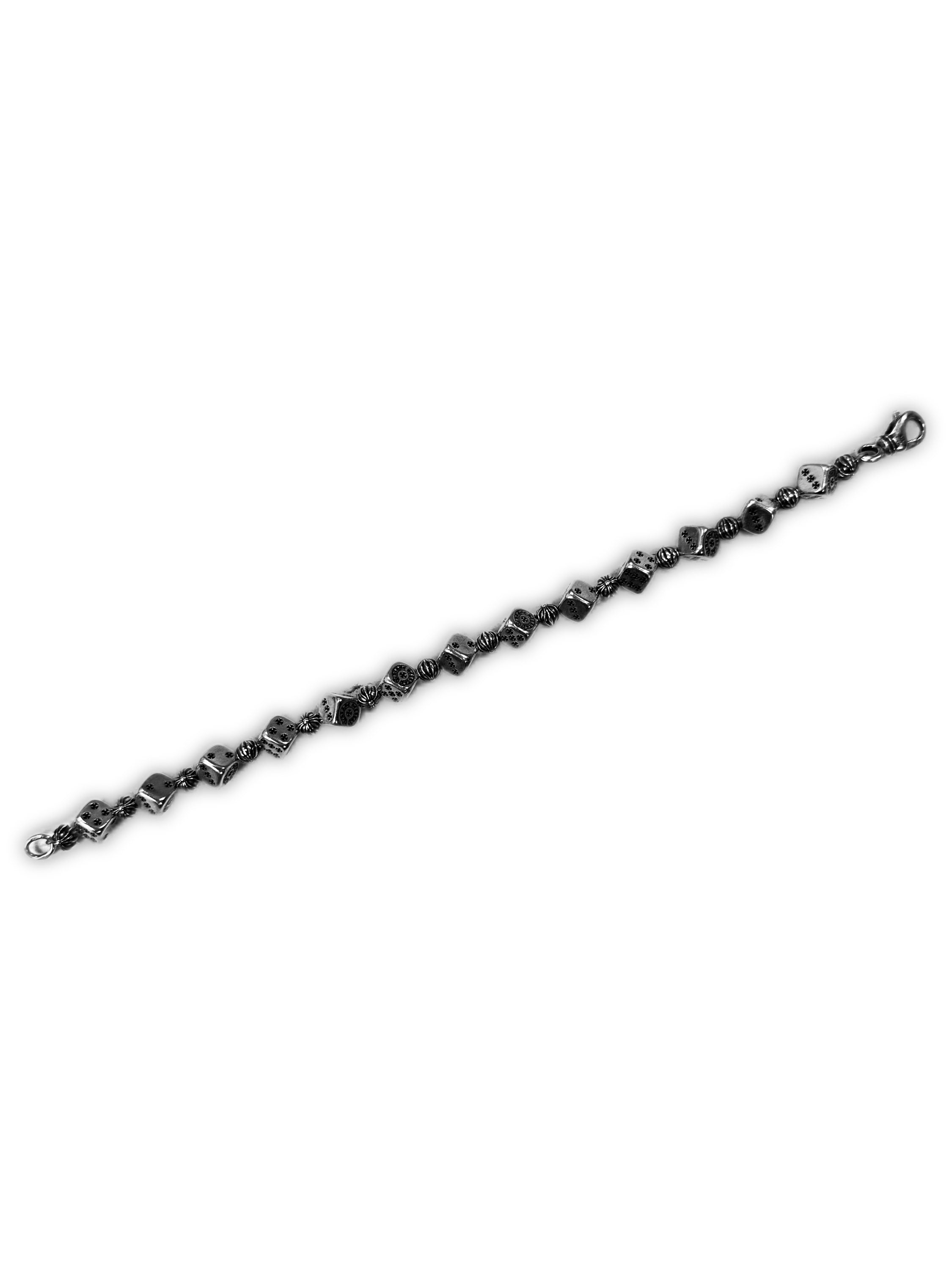 Chrome Hearts ‘Dice & Cross’ Link .925 Silver Bracelet