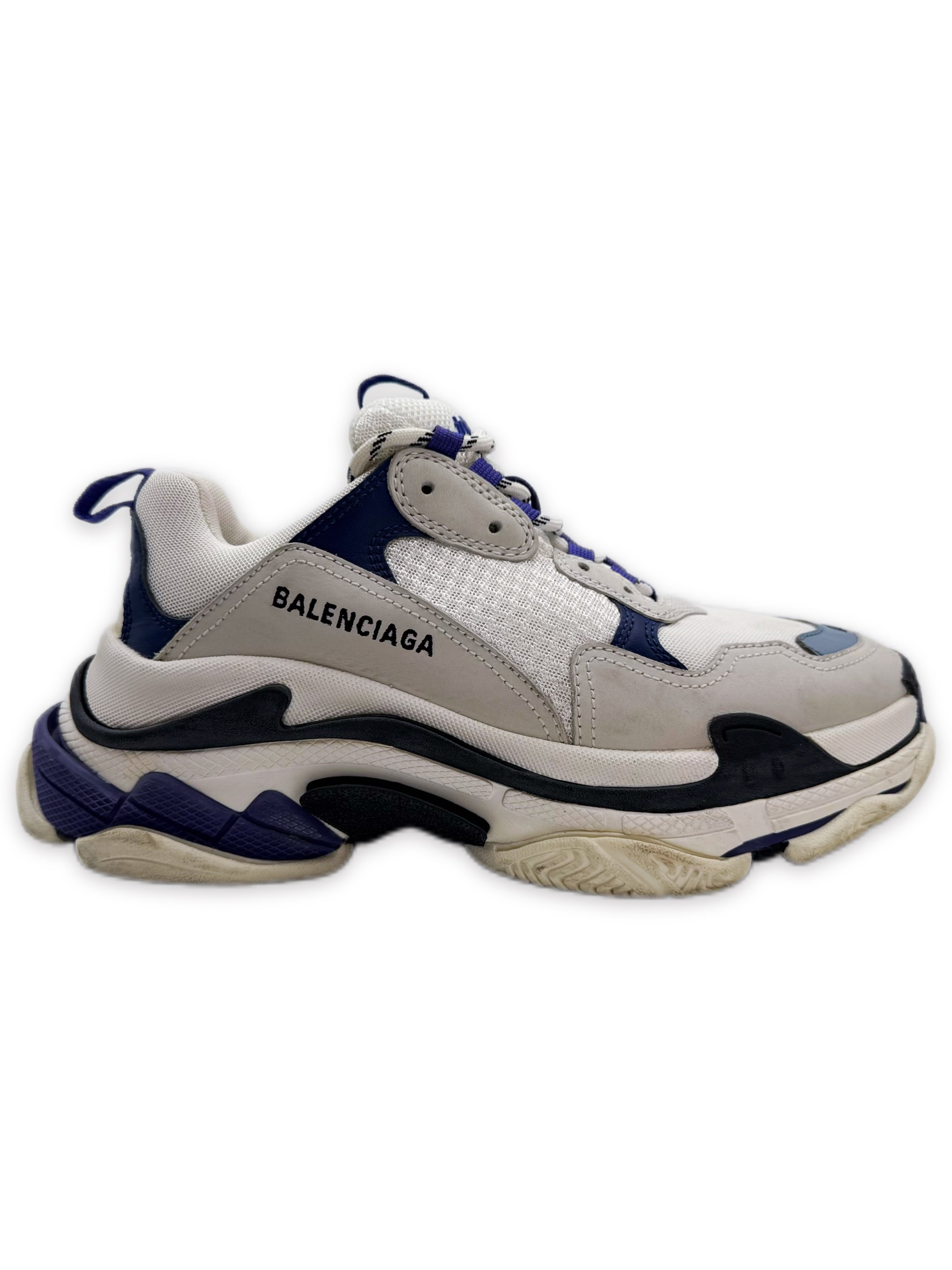 Balenciaga ‘Triple S’ Blue / White Low-top Chunky Sneakers