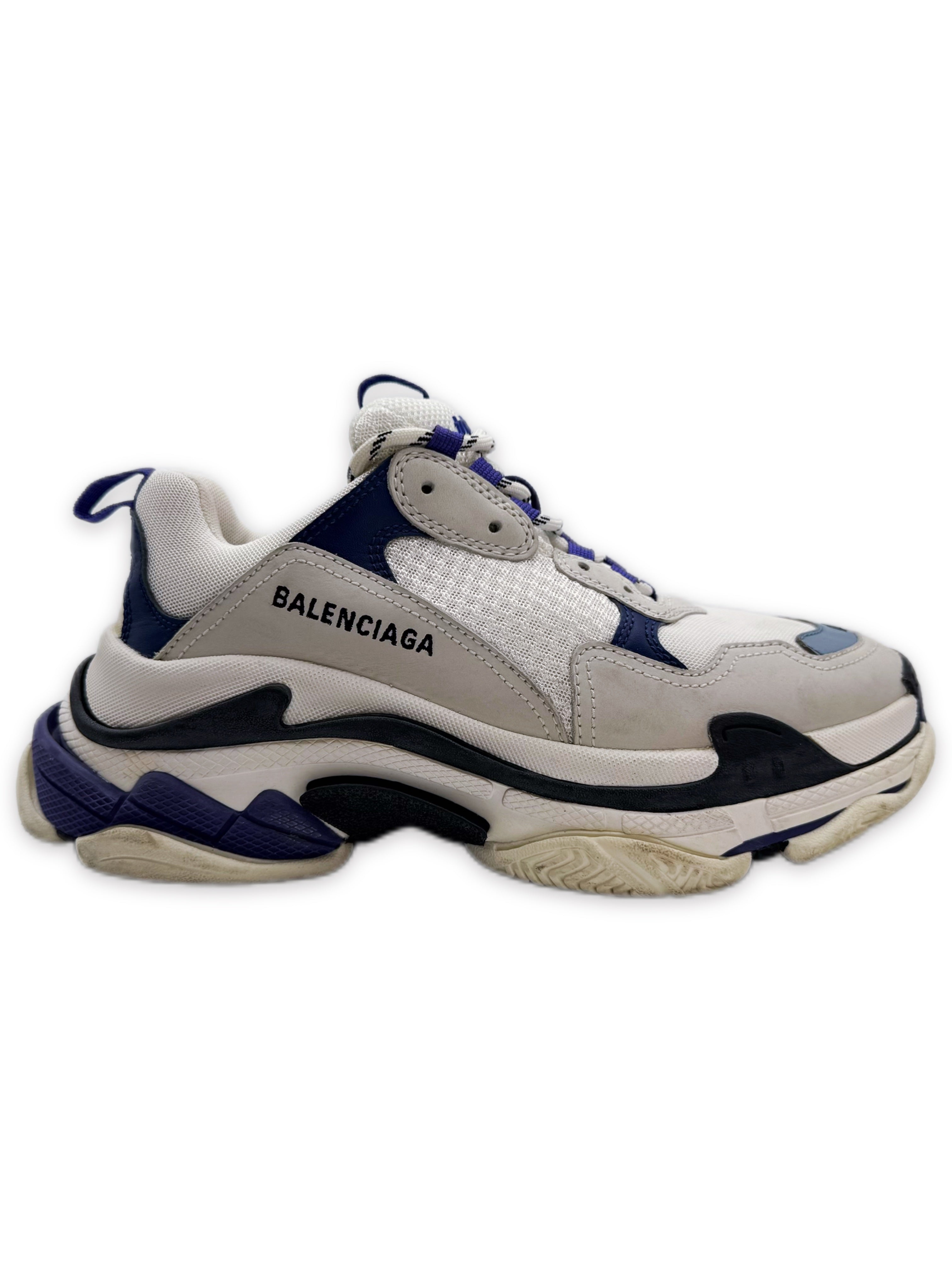 Balenciaga ‘Triple S’ Blue / White Low-top Chunky Sneakers