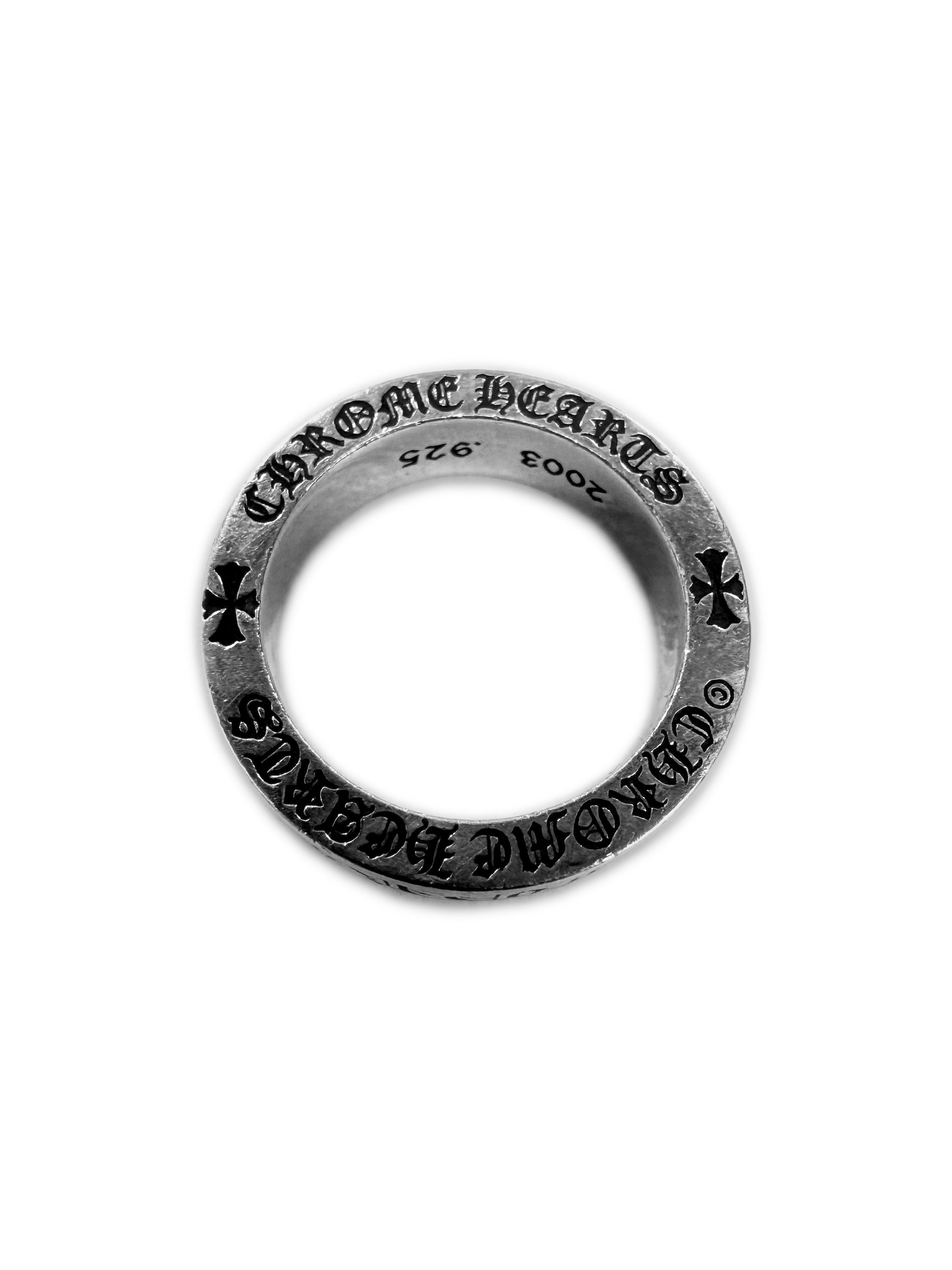 Chrome Hearts ‘Forever’ Cross Motif .925 Silver Spacer Ring