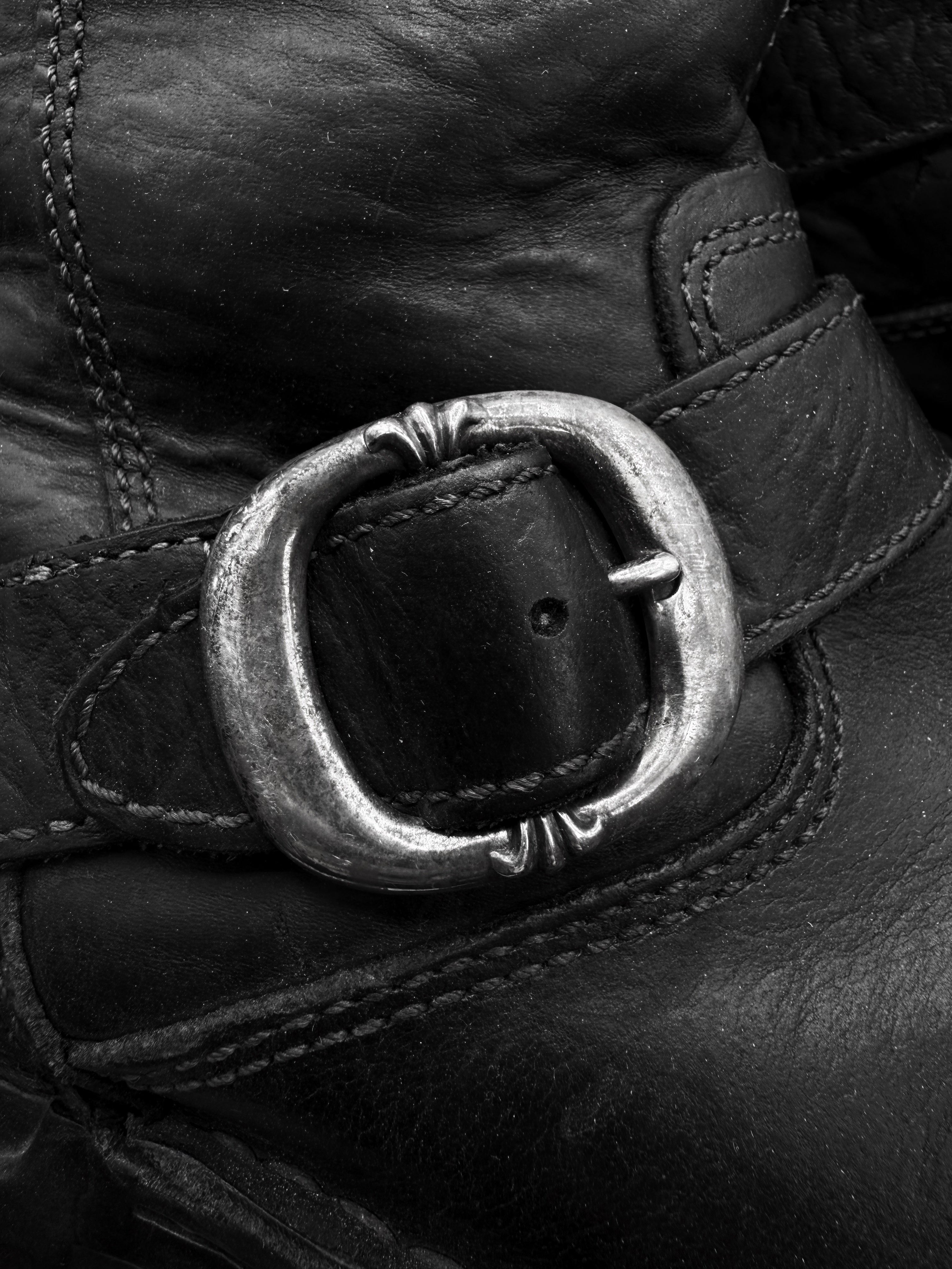 Chrome Hearts x Uggs Shearling Lined Gunslinger Buckle Black Leather Boots