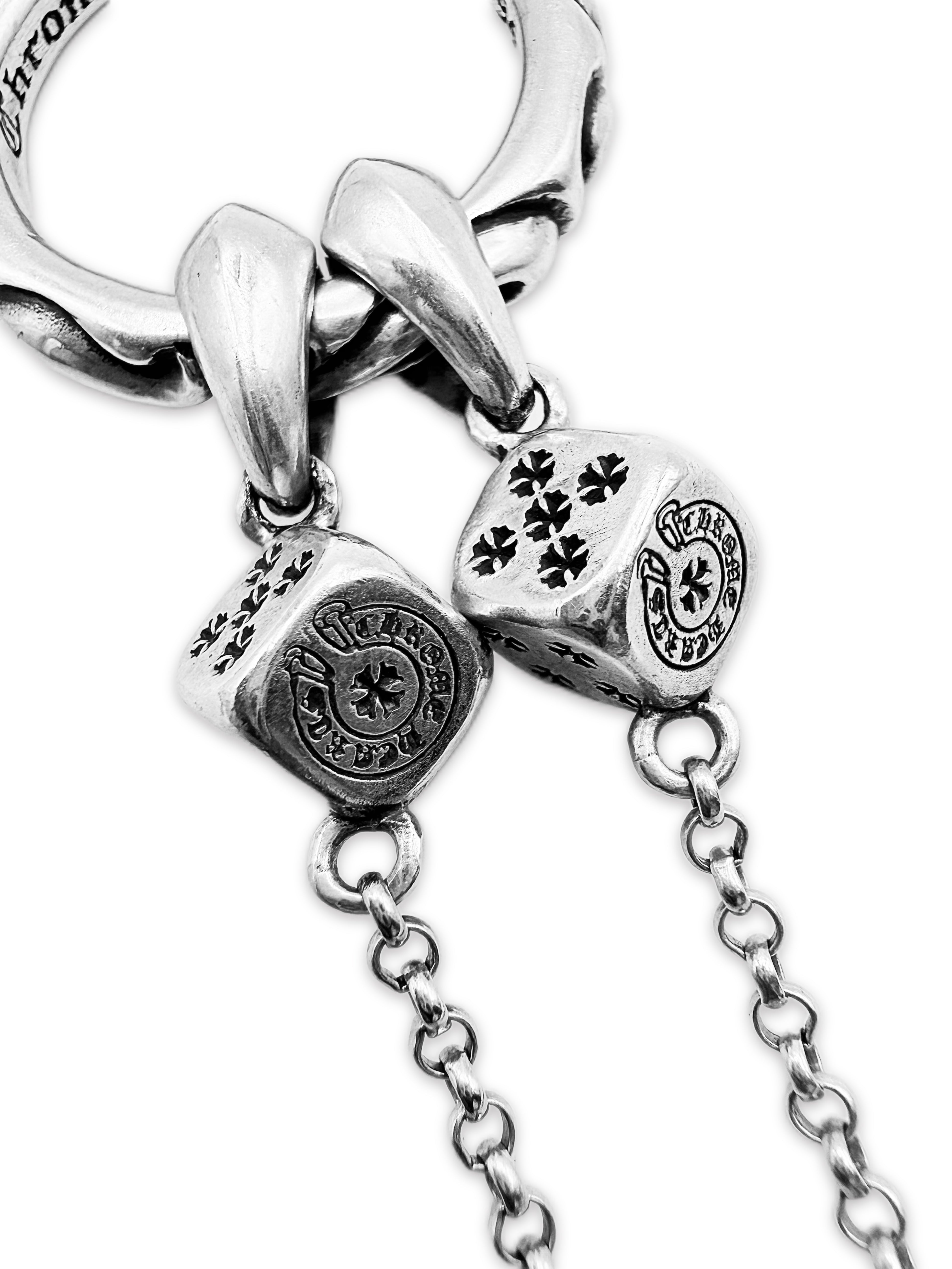 Chrome Hearts Dice Eyewear Holder .925 Silver Roll Chain Necklace