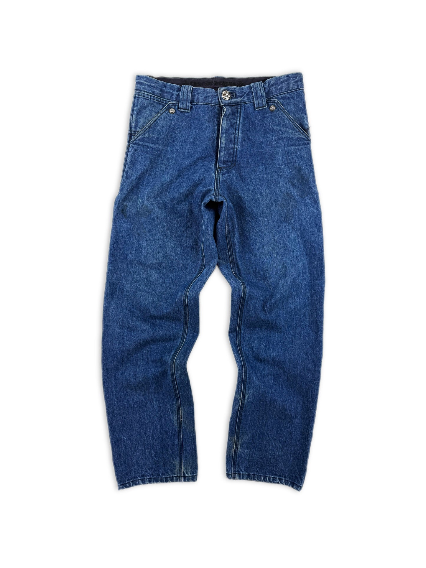Chrome Hearts Carpenter Blue Wash .925 Silver Denim Jeans