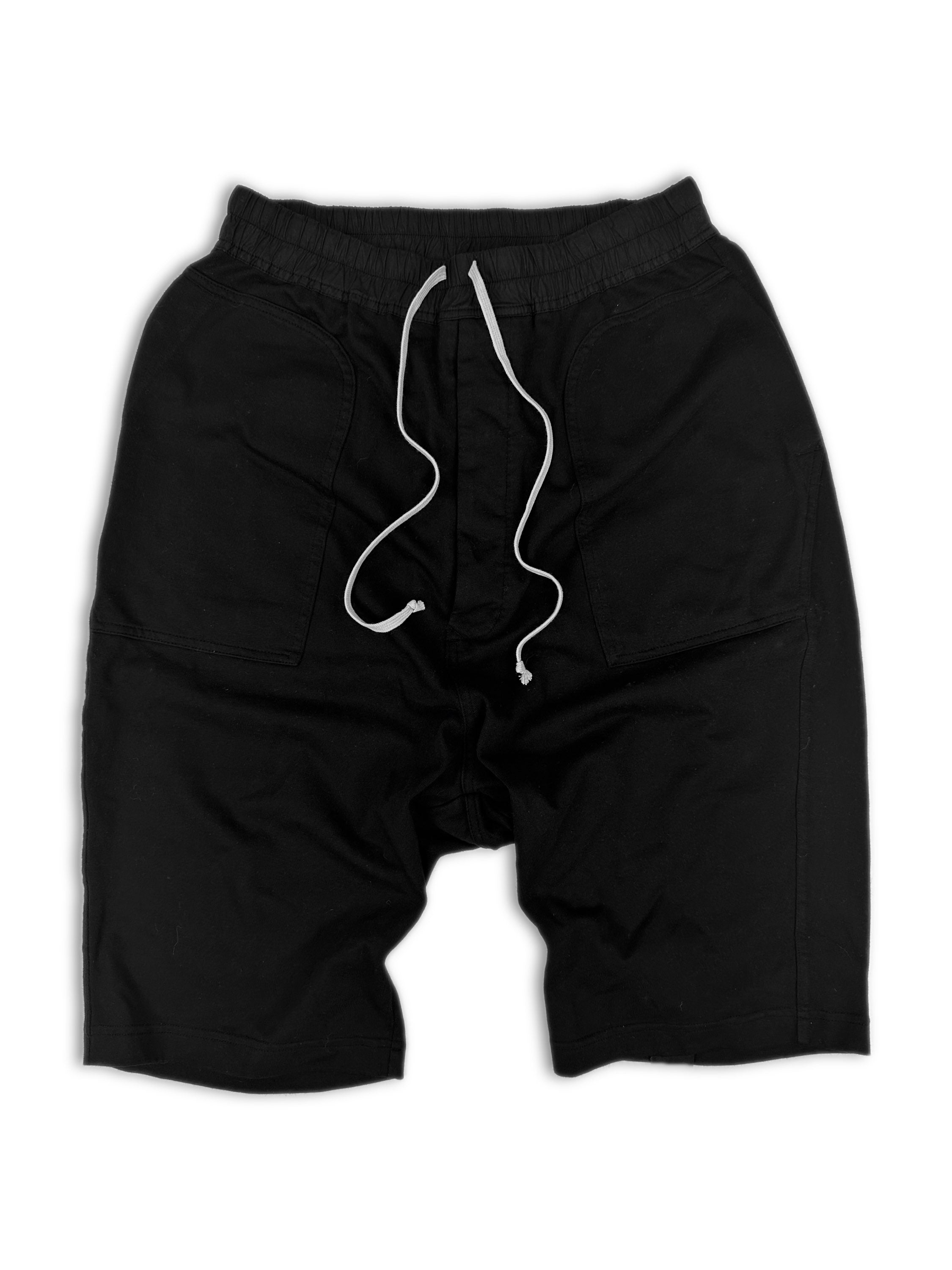 Rick Owens DRKSHDW Heavy Jersey Cotton Black Multi Pocket Shorts