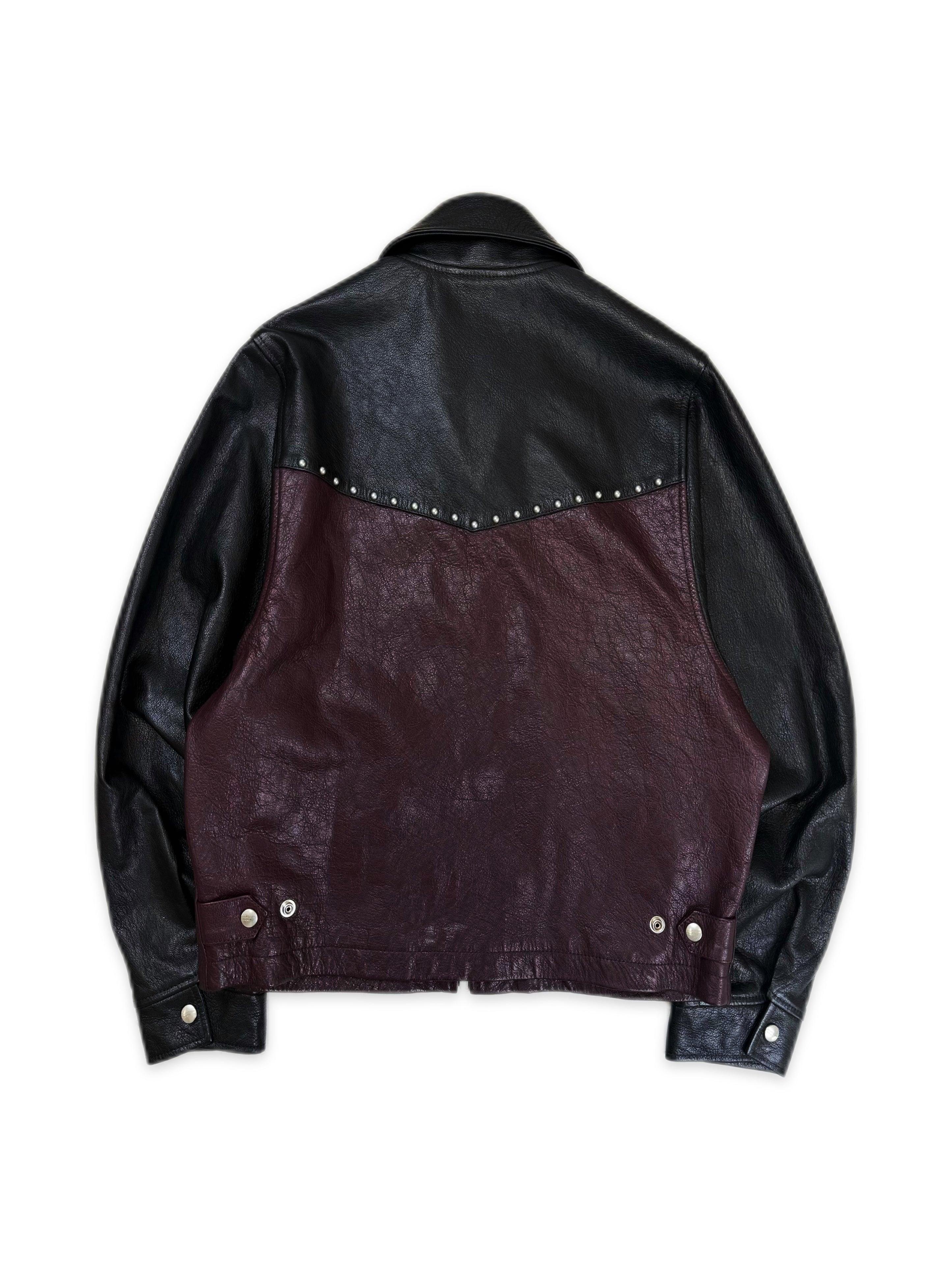 SS24 Enfants Riches Deprimes Studded Two Tone Western Leather Jacket