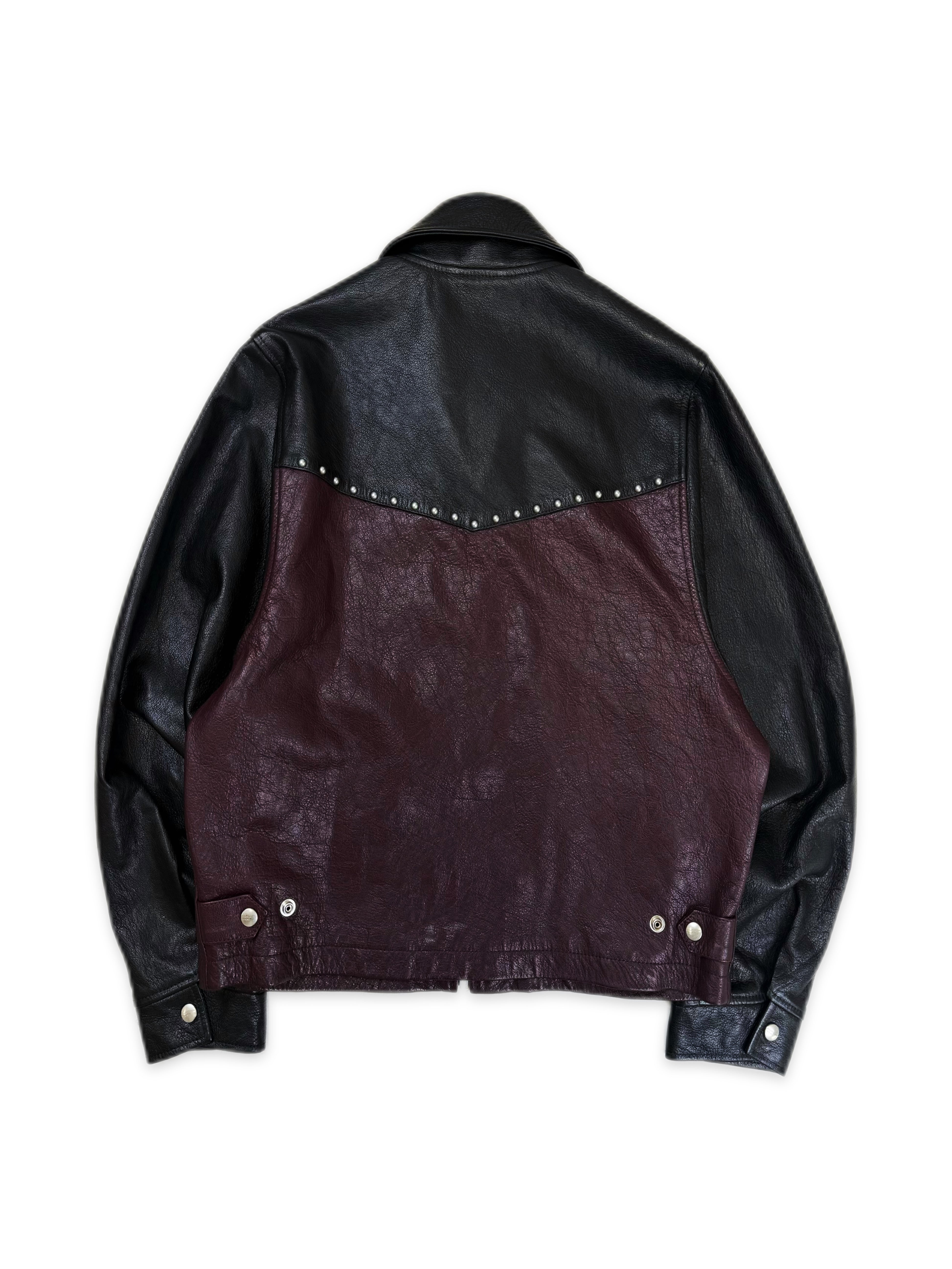 SS24 Enfants Riches Deprimes Studded Two Tone Western Leather Jacket
