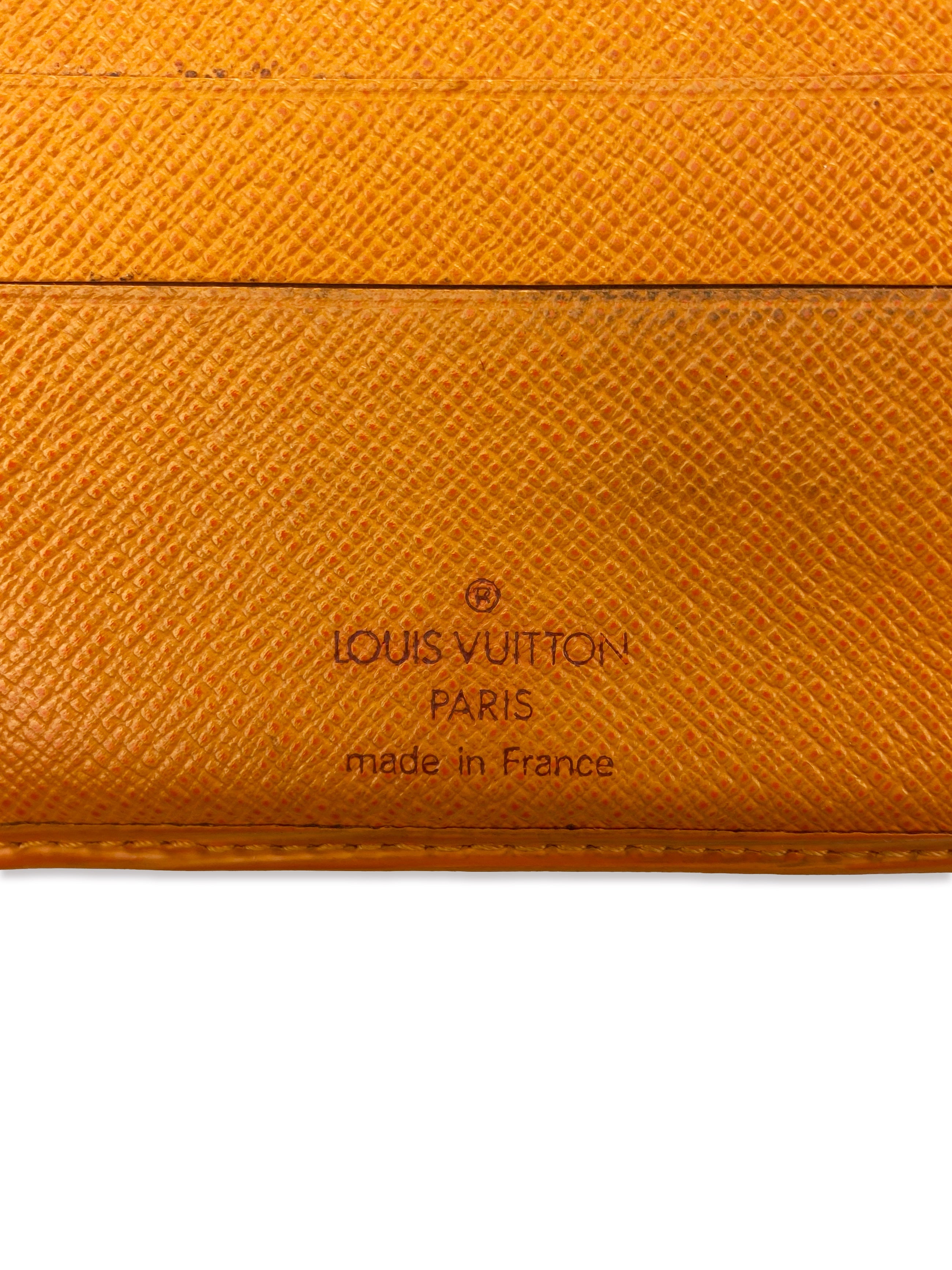 Louis Vuitton Orange Bifold Ribbed Wallet