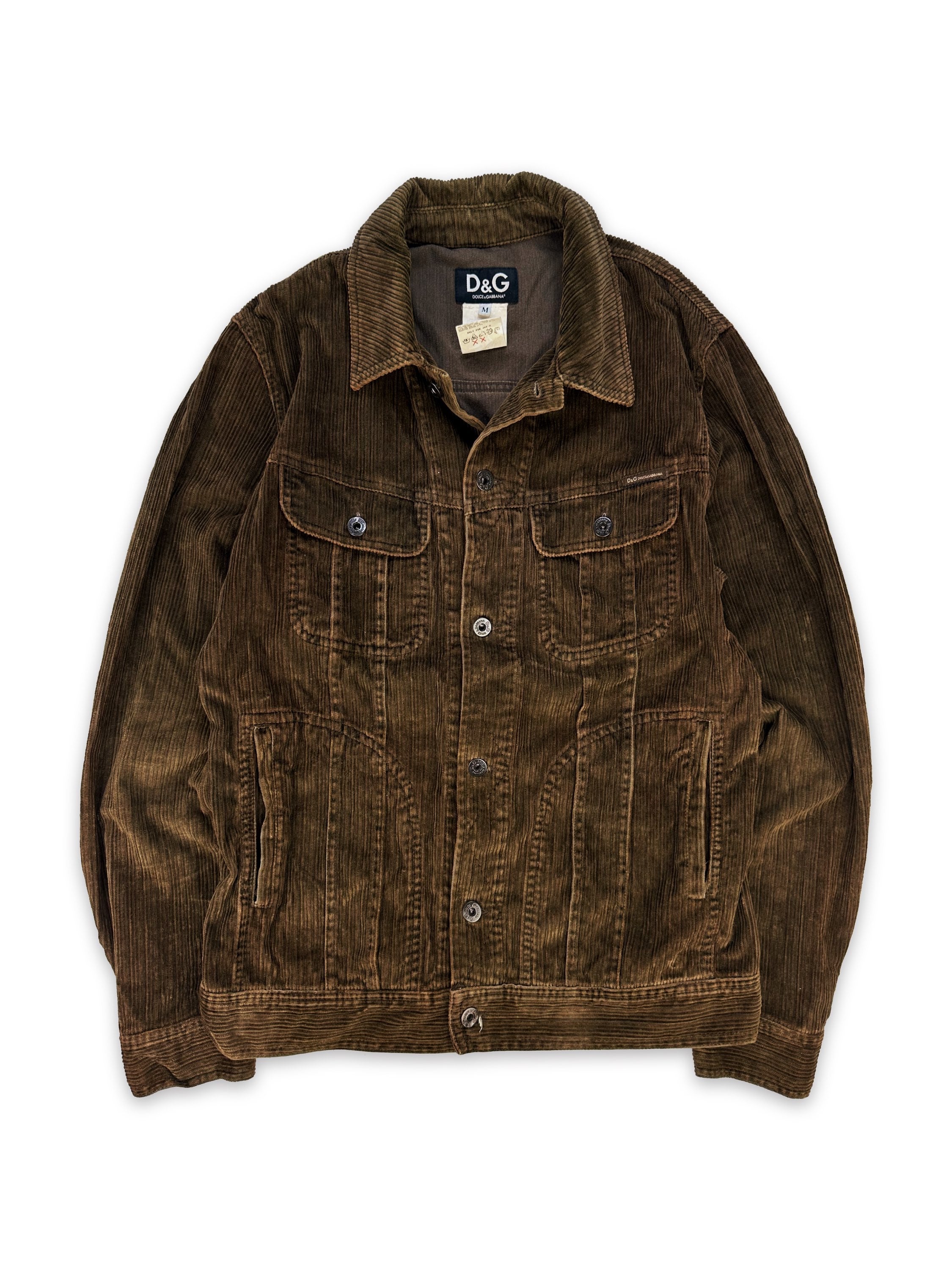 00s Dolce & Gabbana Corduroy Brown Trucker Jacket
