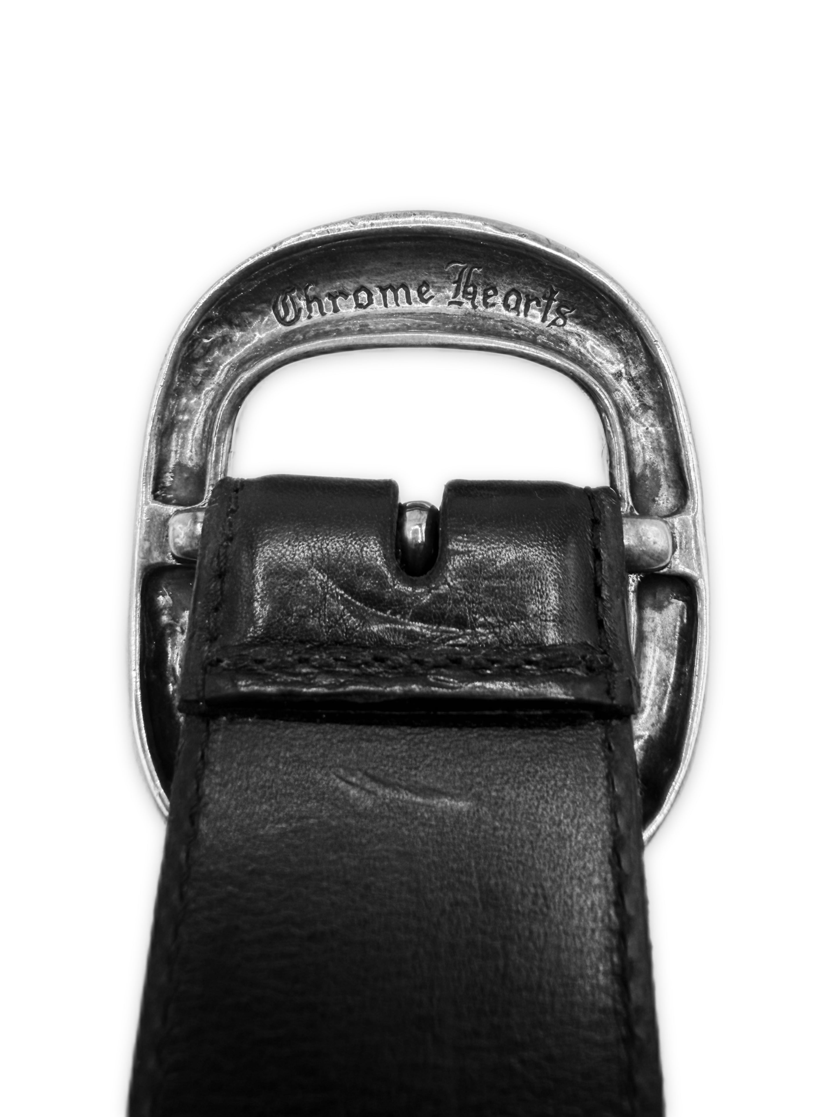 Chrome Hearts ‘Gunslinger’ .925 Silver Black Leather Belt