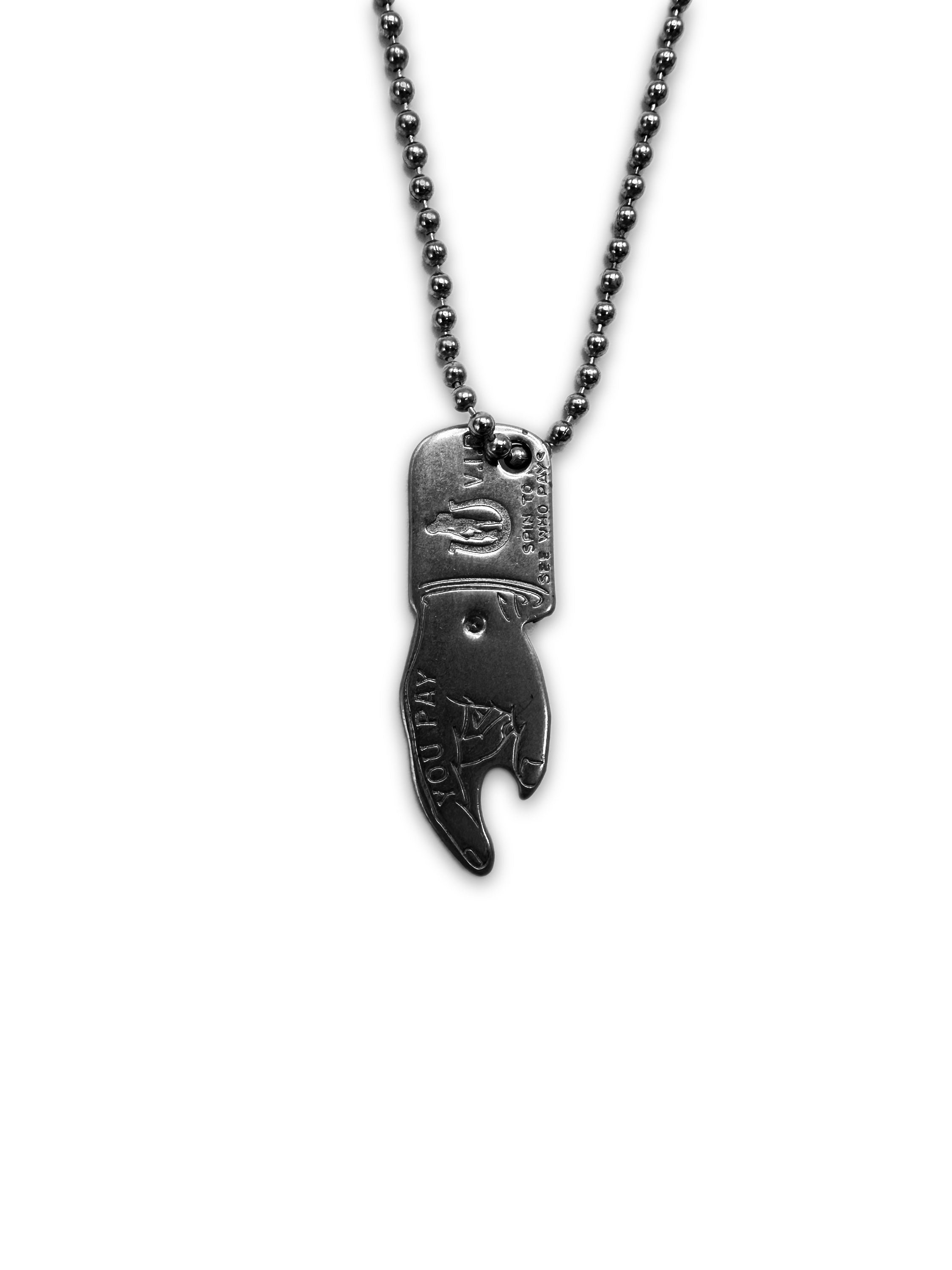 00s Hysteric Glamour ‘You Pay’ Bottle Opener Ball Chain Necklace
