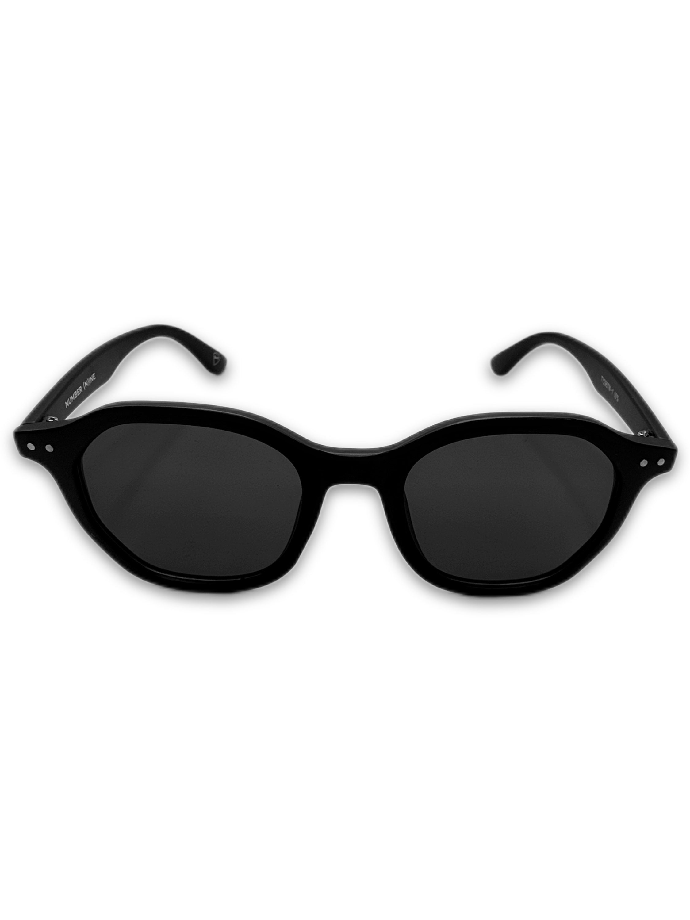 00s Number (N)ine Matte Black Rounded Tinted Sunglasses