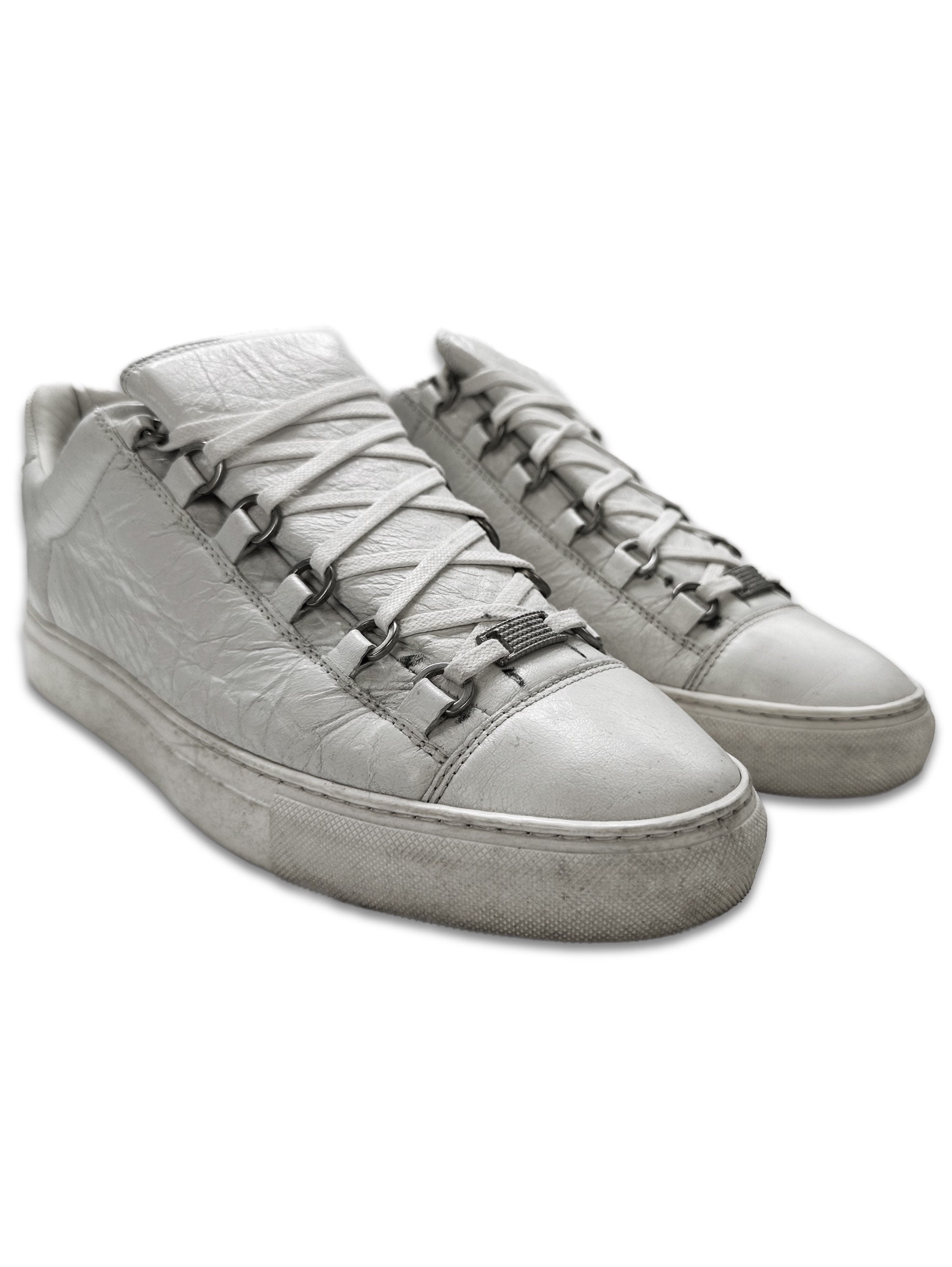 00s Balenciaga Paris ‘Arena’ White Leather Low-top Sneakers