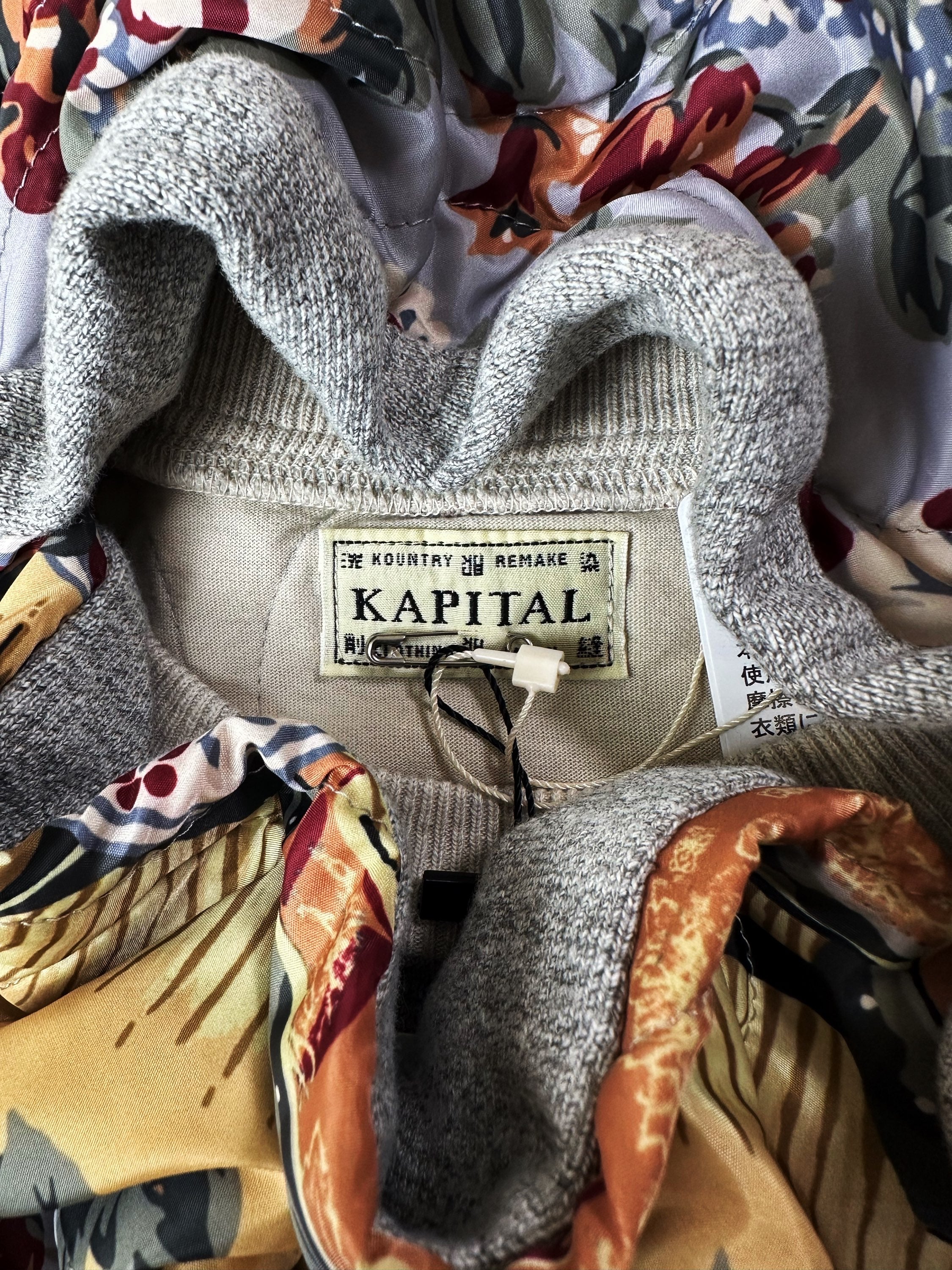SS24 Kapital ‘Maria Bivouac’ Heather Grey Hybrid Crewneck
