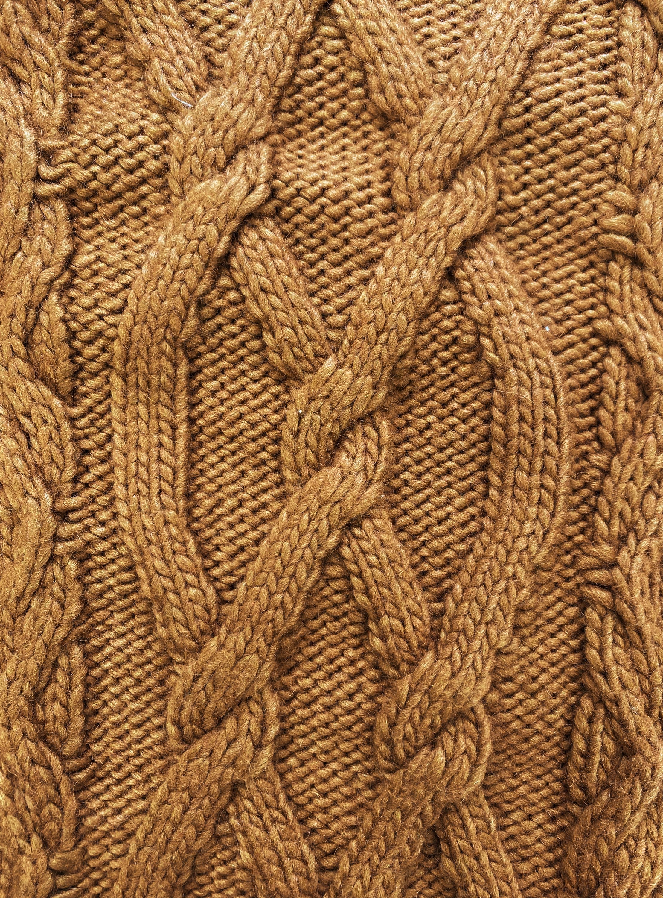 Undercover Tan Heavy Weight Asymmetric Cable Knit Sweater