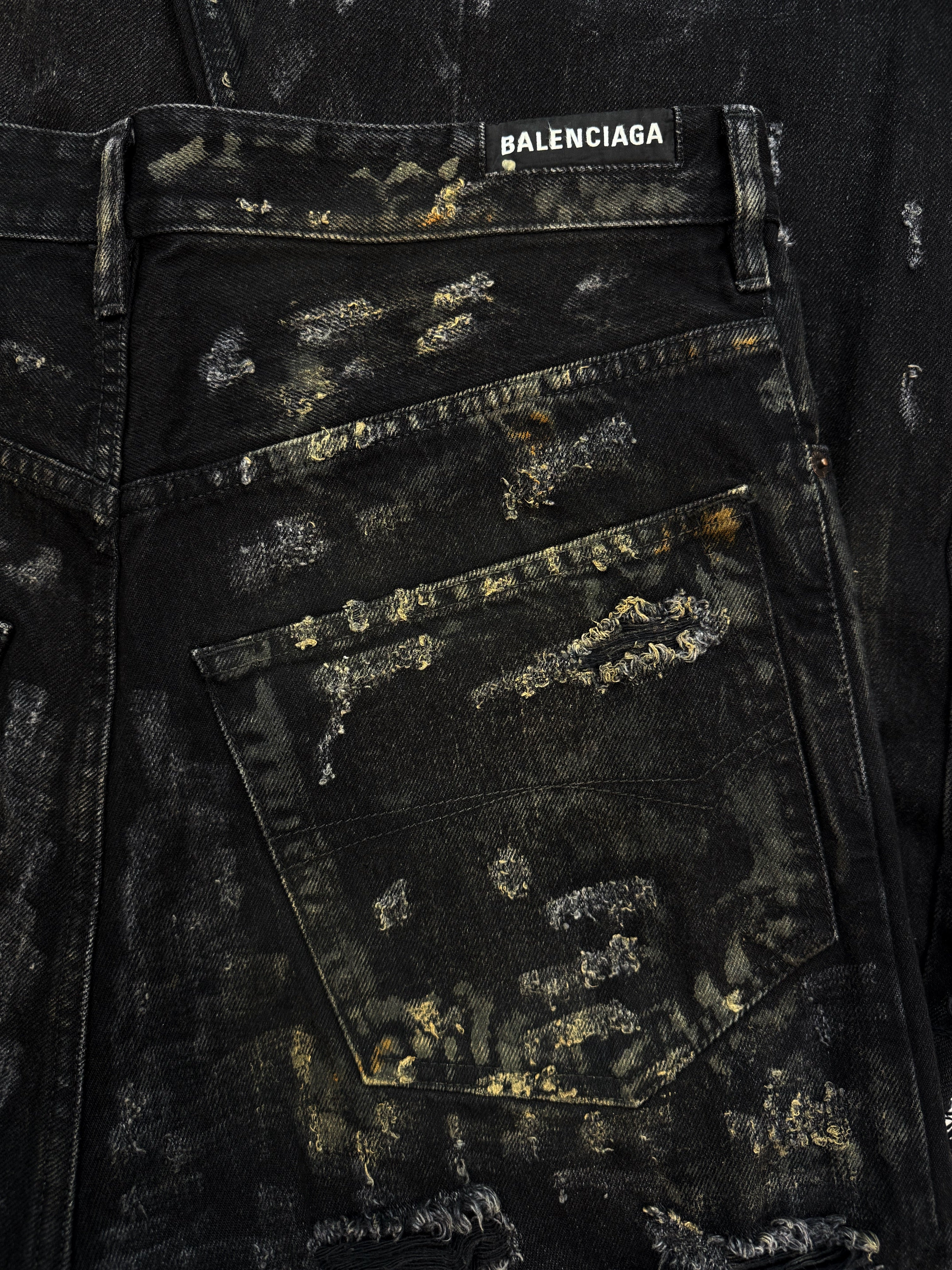 SS23 Balenciaga ‘Mud Show’ Super Destroyed Wide Cut Denim