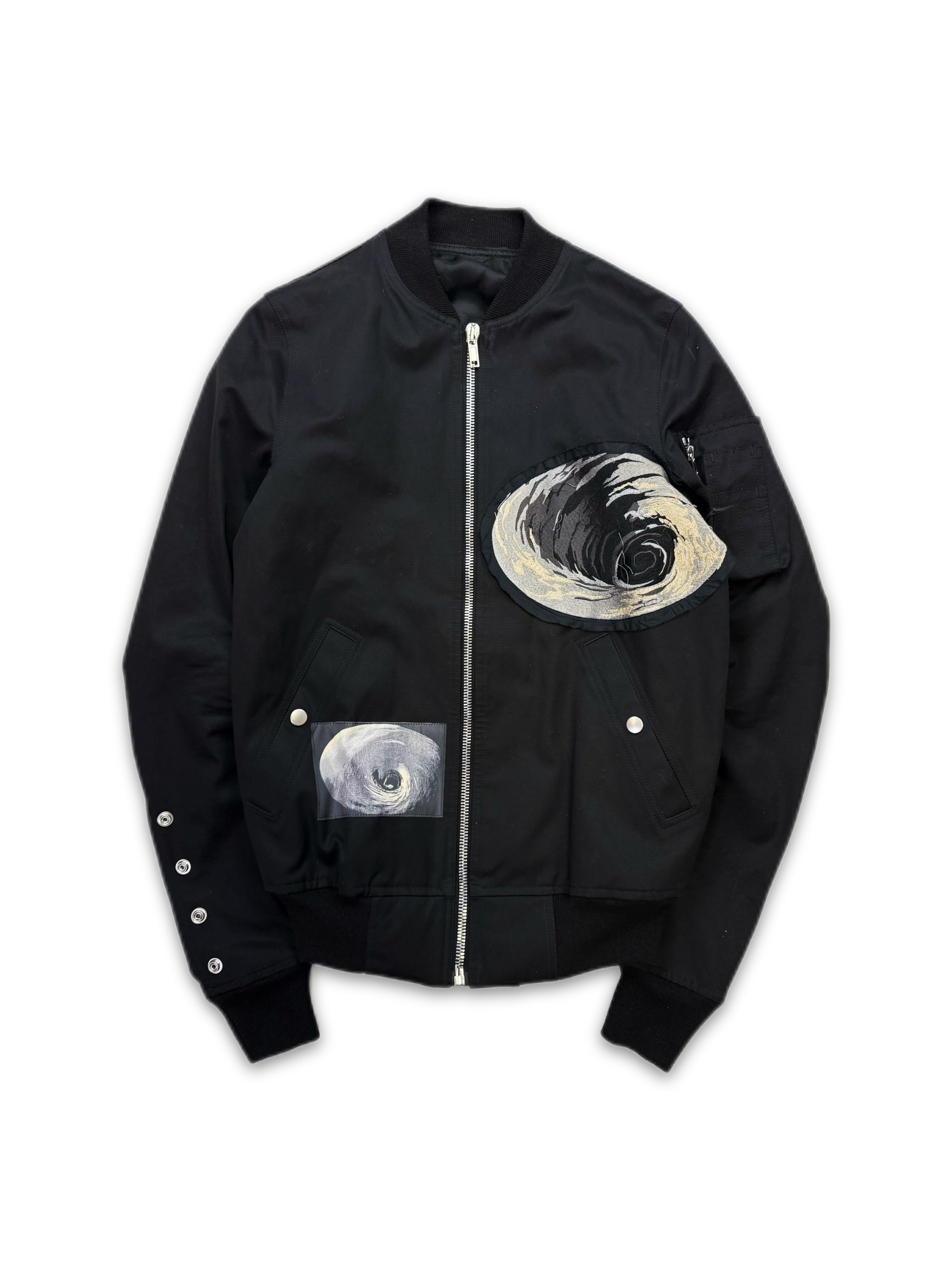 SS17 Rick Owens ‘Walrus’ Patchwork Black Bomber Jacket