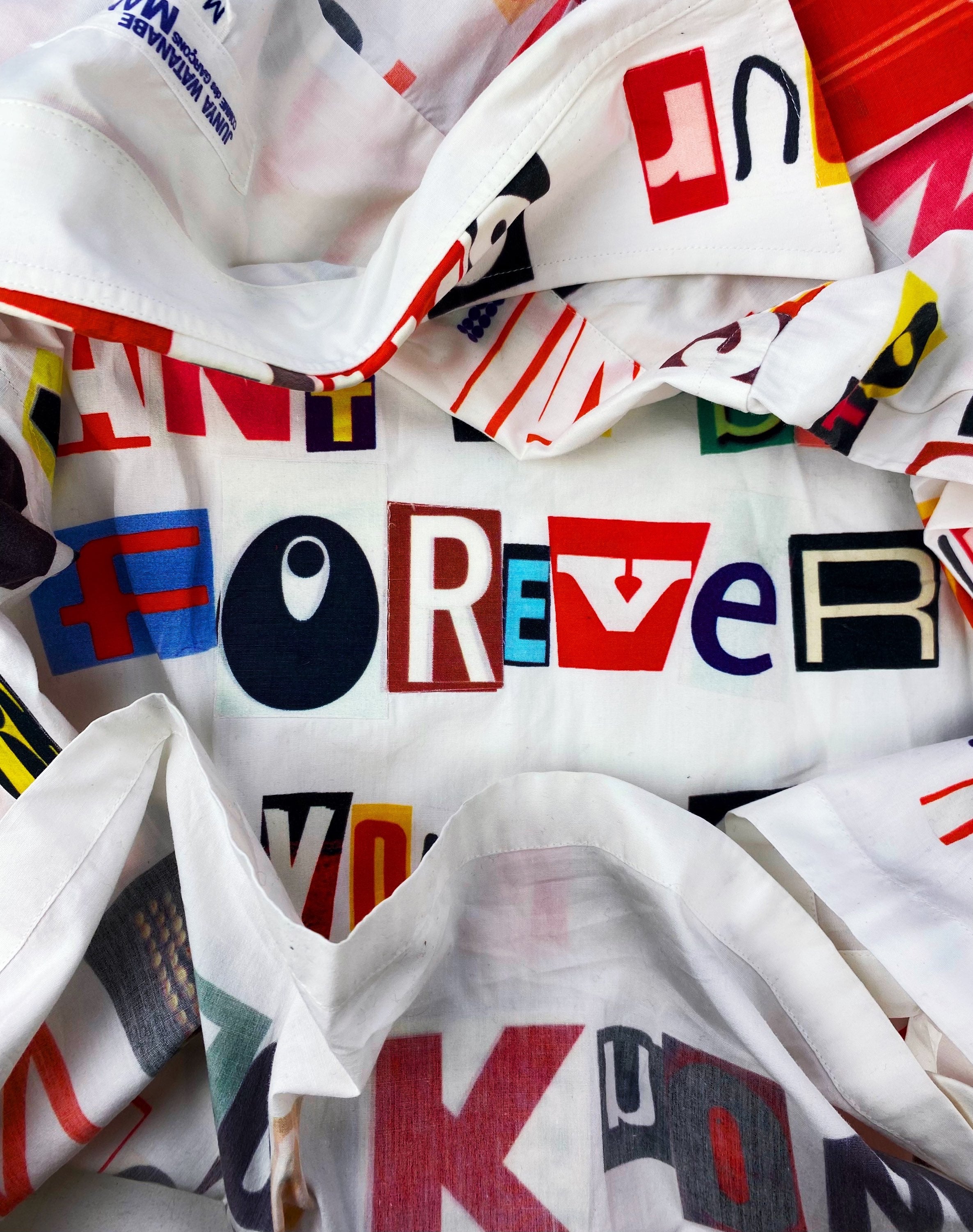 SS02 Junya Watanabe ‘Ransom Note’ Graphic Camp Collar Shirt