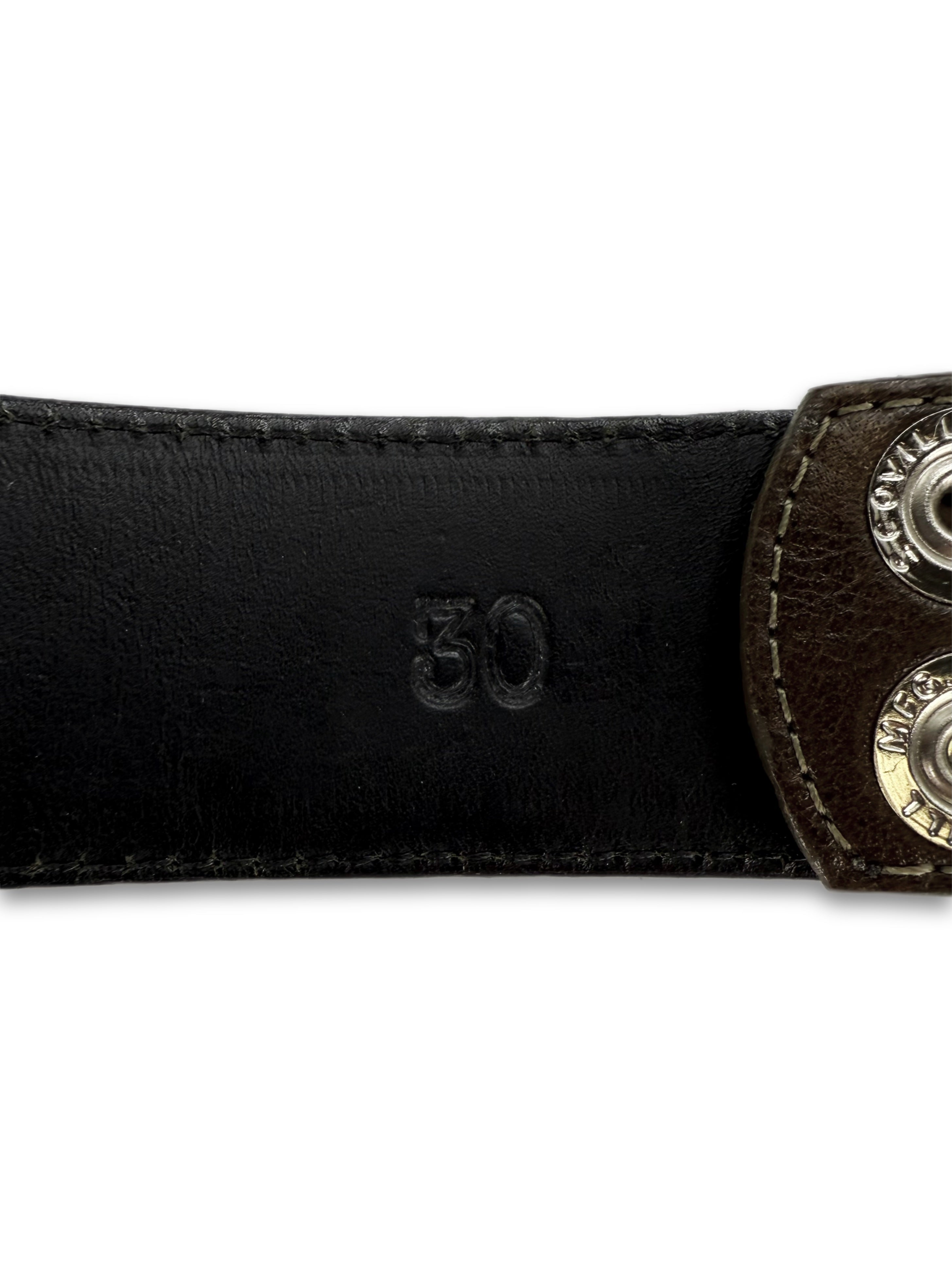 Chrome Hearts ‘Camouflage’ Green / Brown Leather Belt